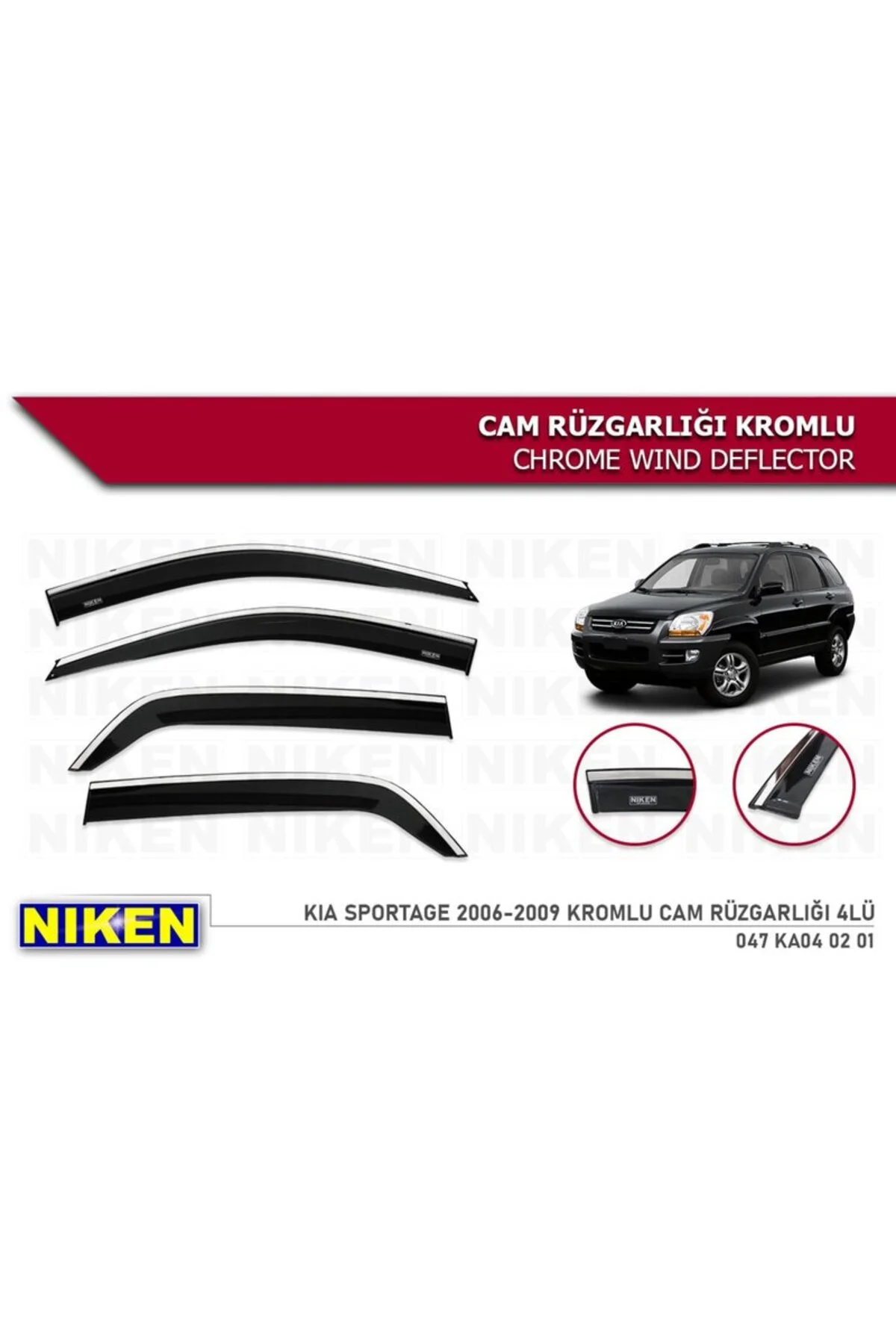 Kia Sportage 2006-2009 Kromlu Cam Rüzgarlığı