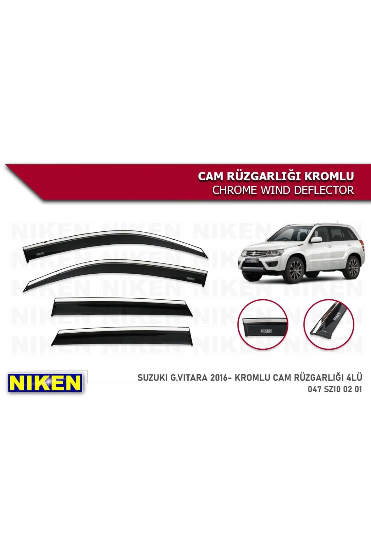 Suzuki Grand Vitara 2016- Kromlu Cam Rüzgarlığı