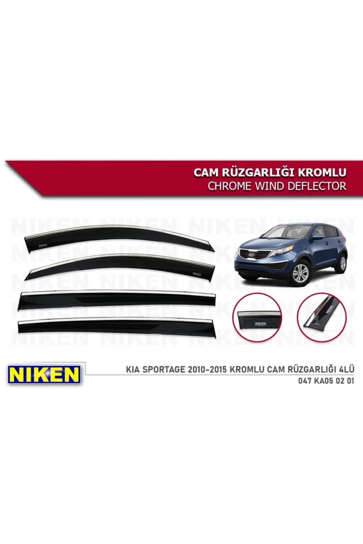 Kia Sportage 2011-2015 Kromlu Cam Rüzgarlığı