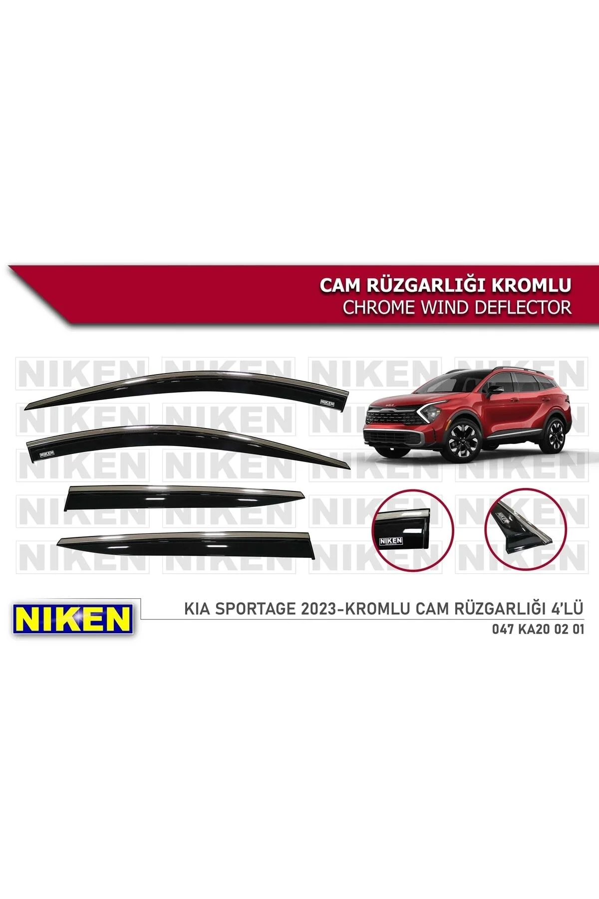 Kia Sportage 2022-2023 Kromlu Cam Rüzgarlığı