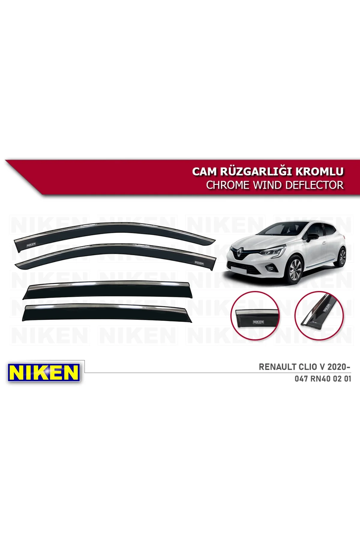 Clio 5 Araca Özel Kromlu Cam Rüzgarlığı 2020 2021 2022 2023 2024