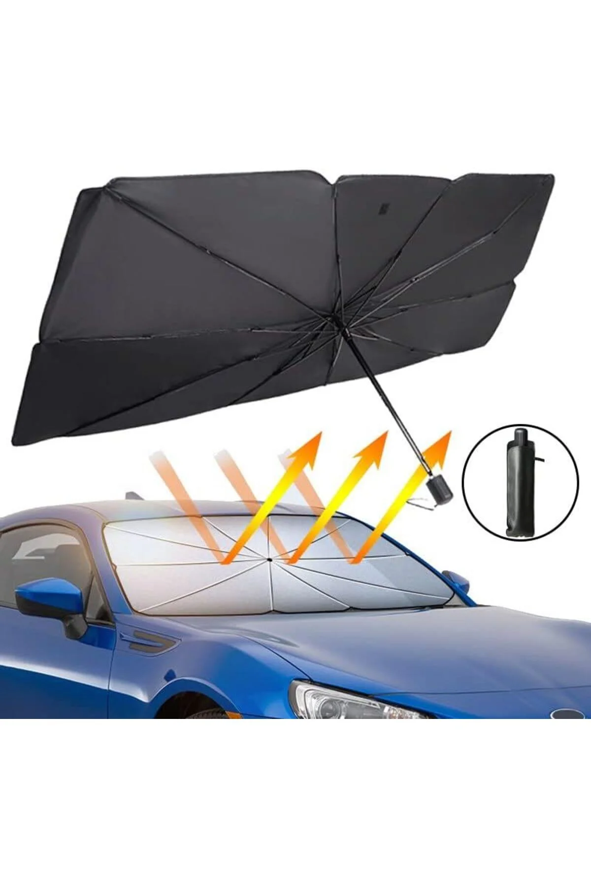 Araç Ön Cam Güneşlik Katlanabilir Şemsiye UV Reflektör - OTOCİRİT Görsel 8
