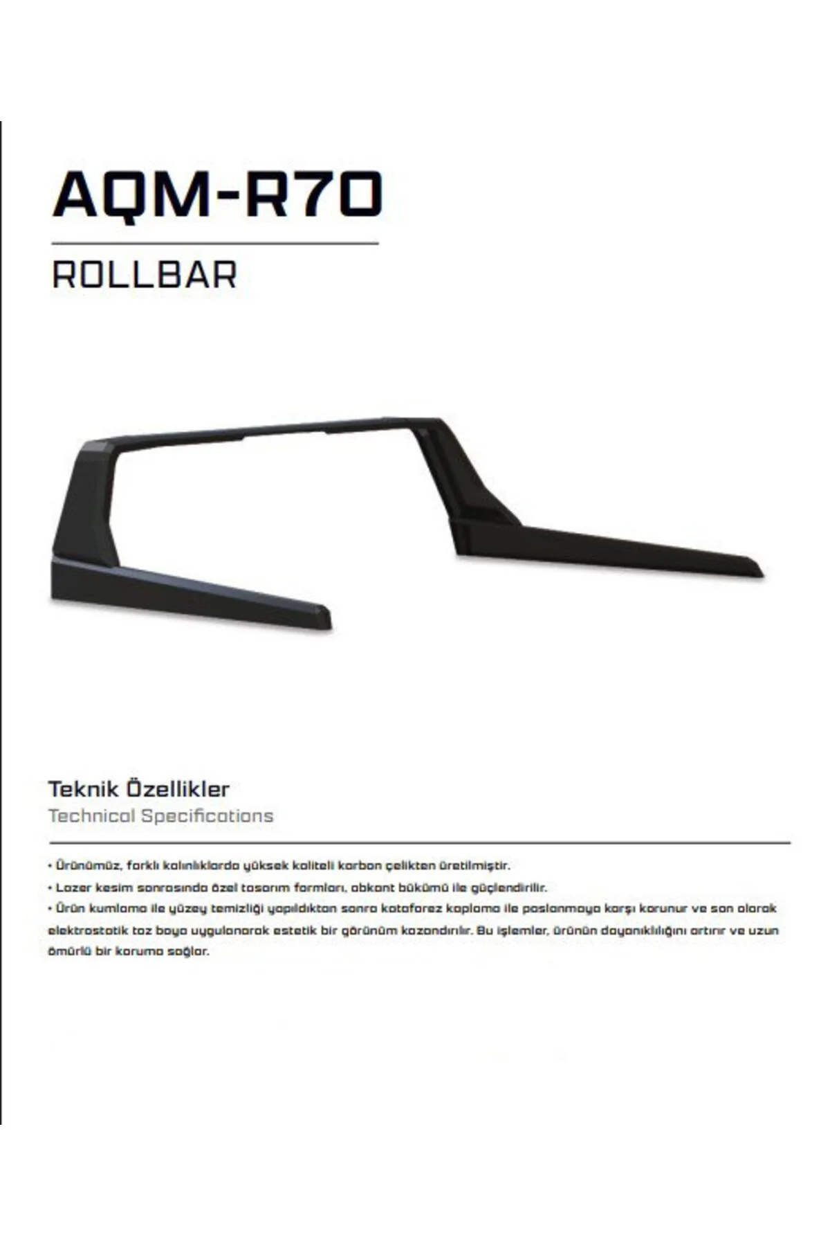 Foton Tunland V9 Model Uyumlu Roll Bar Tent R70 - AQM4WD Görsel 2