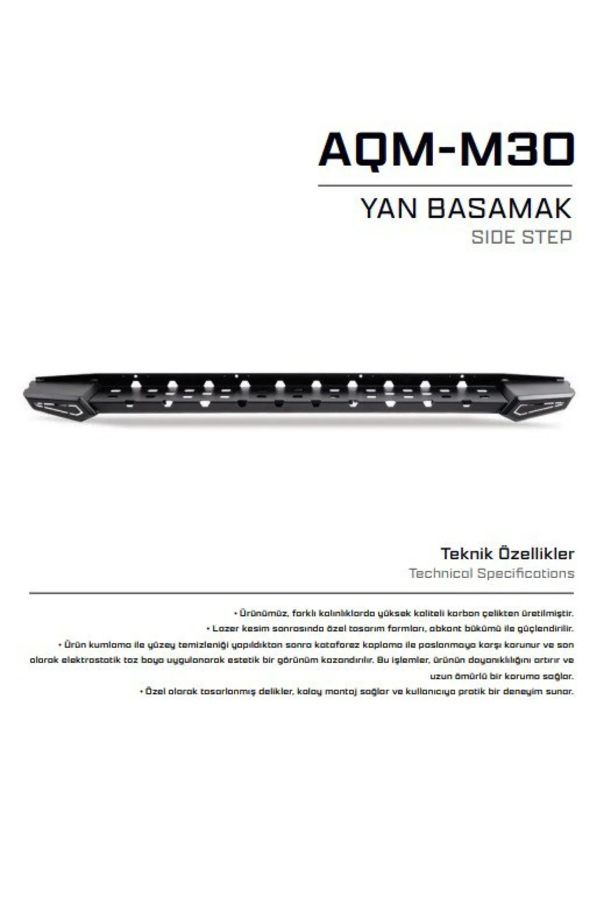 Foton Tunland V9 Model Uyumlu Yan Basamak Seti M30 - AQM4WD Görsel 2