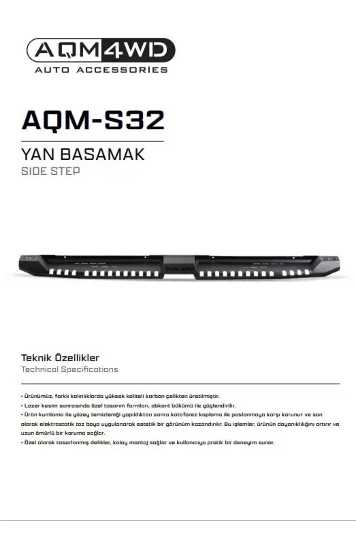 Foton Tunland V9 Model Uyumlu Yan Basamak Seti S32 - AQM4WD Görsel 4