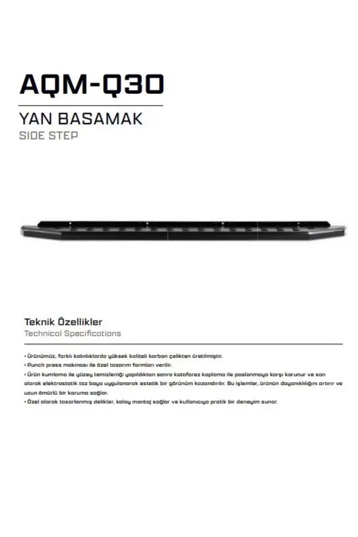Foton Tunland V9 Model Uyumlu Yan Basamak Seti Q30 - AQM4WD Görsel 4
