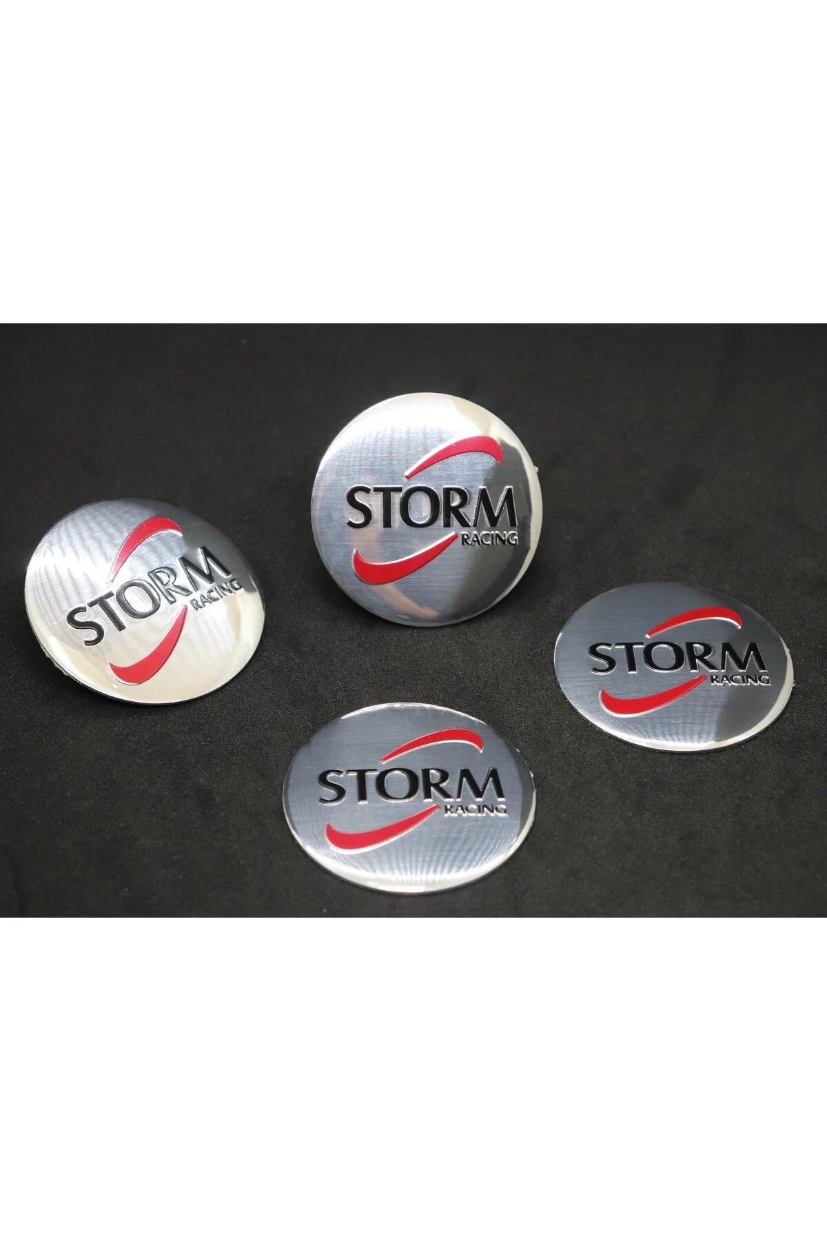 Jant Göbek Arma İthal Metal Sticker Storm Racing Dizayn