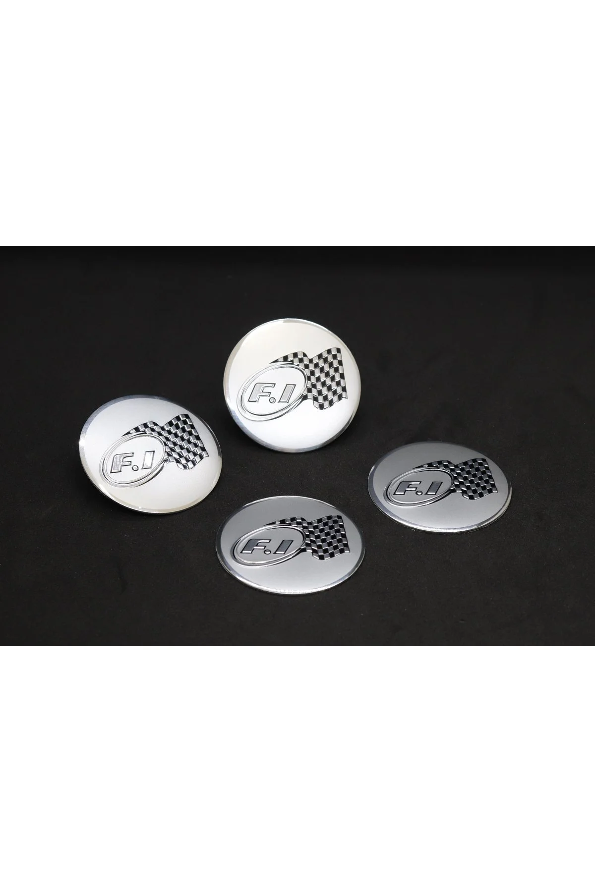 Jant Göbek Arma İthal Metal Sticker F1 Damalı Dizayn
