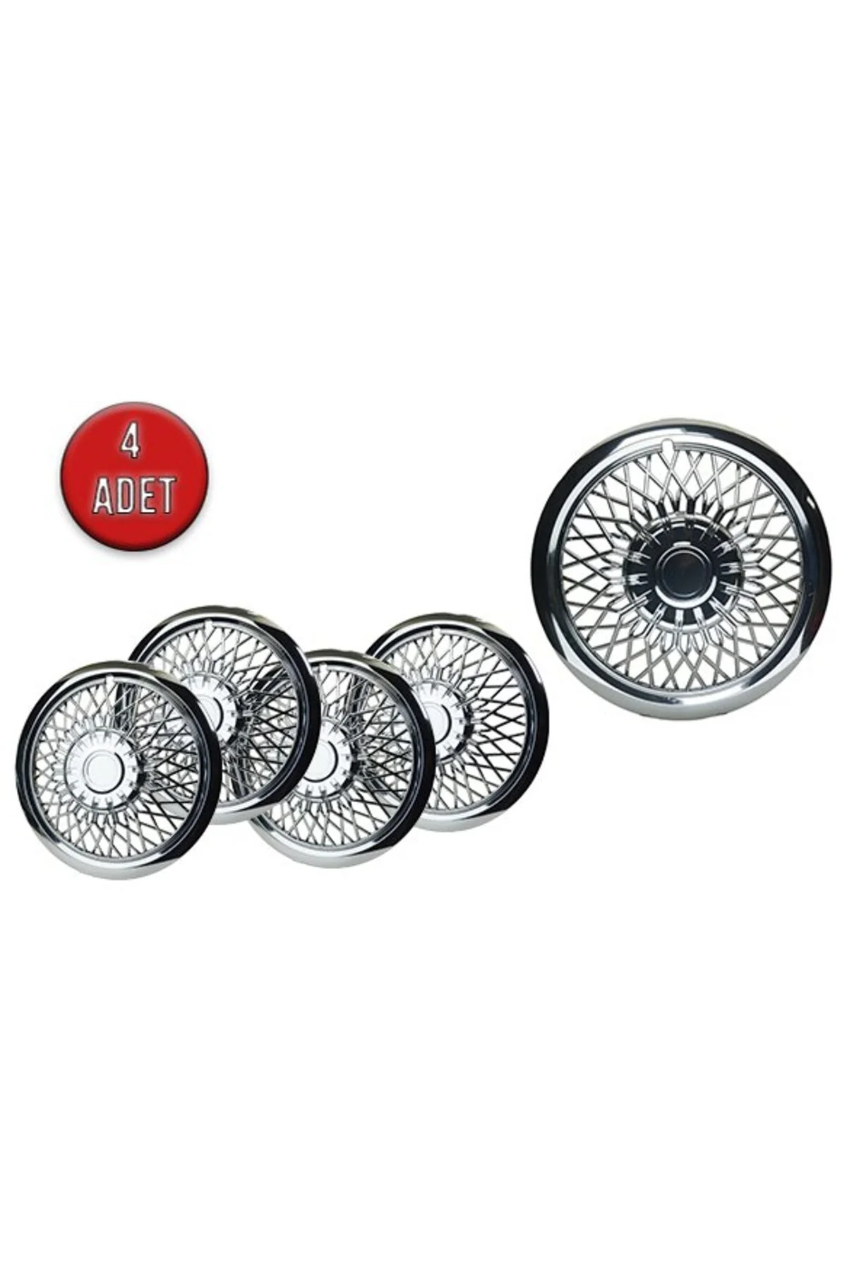 Jant Kapağı Kırılmaz Telli 15" ABS Krom Paslanmaz 4'lü (TAKIM OLARAK) - OTOCİRİT Görsel 2