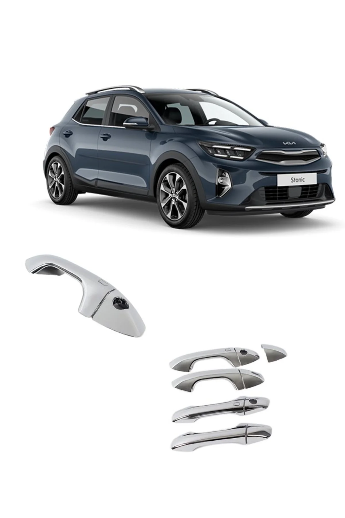 Kia Stonic 2017 ve Sonrası Kapı Kolu ABS Kromu OEM (Made in Korea)