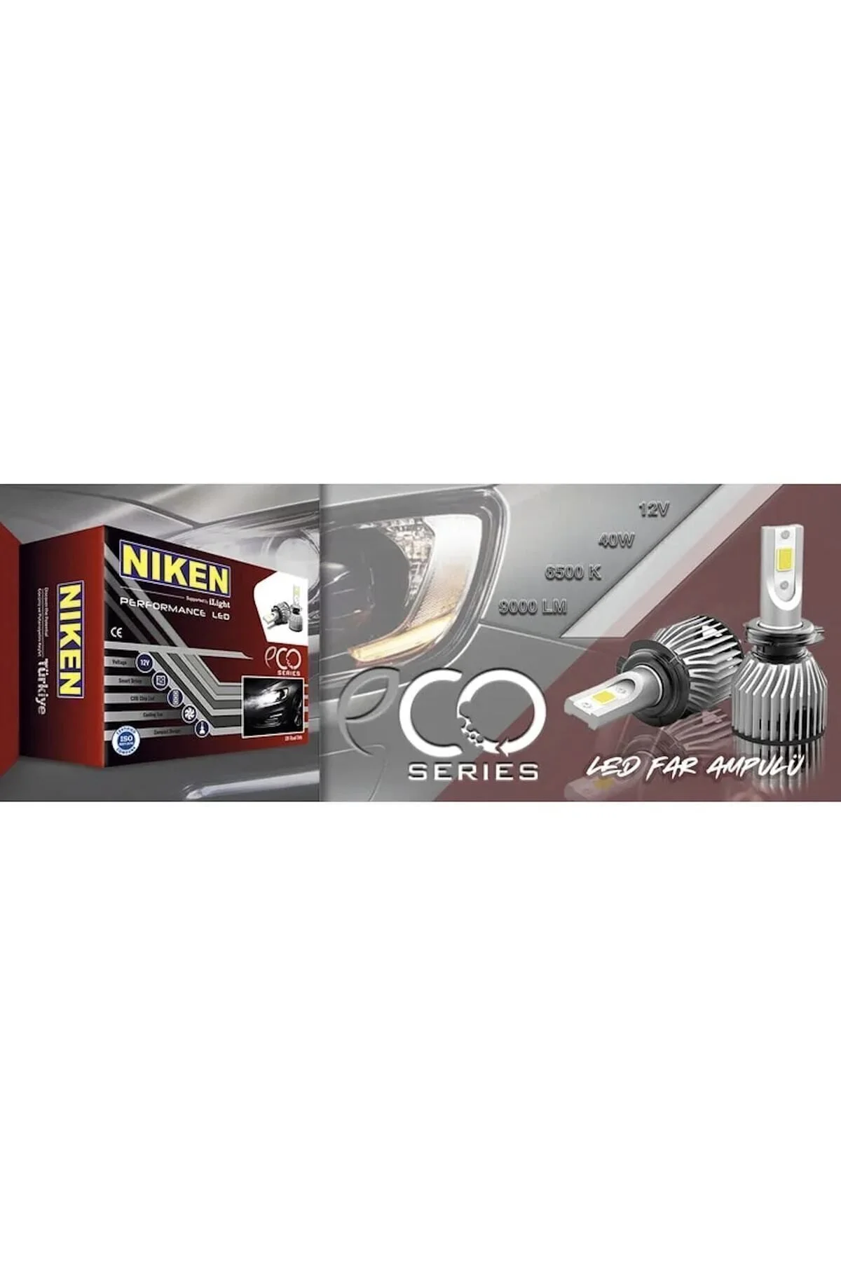 Eco Serisi 12.000 Lümen /h7 / H4 / H11 / H1 / H10 / 9005 / 9006 Led Xenon Far Ampulu - Niken Görsel 2