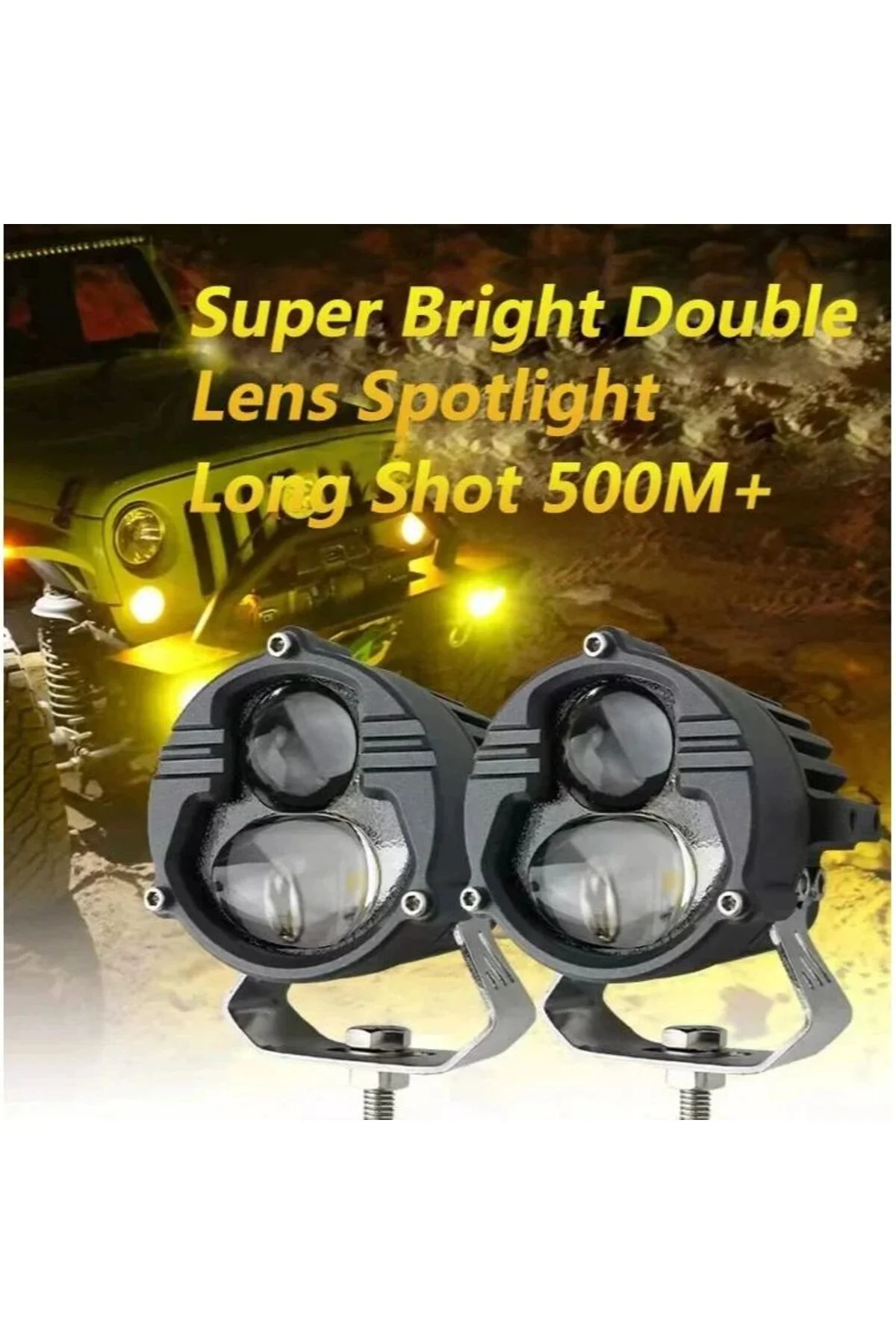 Off-Road Sis Lambası 6.8x6.8x7cm Sarı-Beyaz 25w+25w 12-60v (Set Olarak) - Space Görsel 5