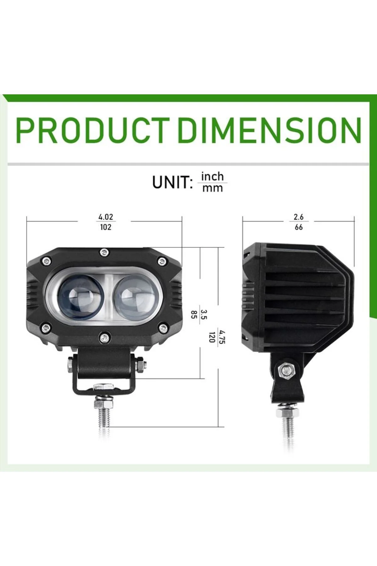 Off-Road Sis Lambası Beyaz-Amber Çakarsız 40w 12-30v (Adet Olarak) - Space Görsel 4