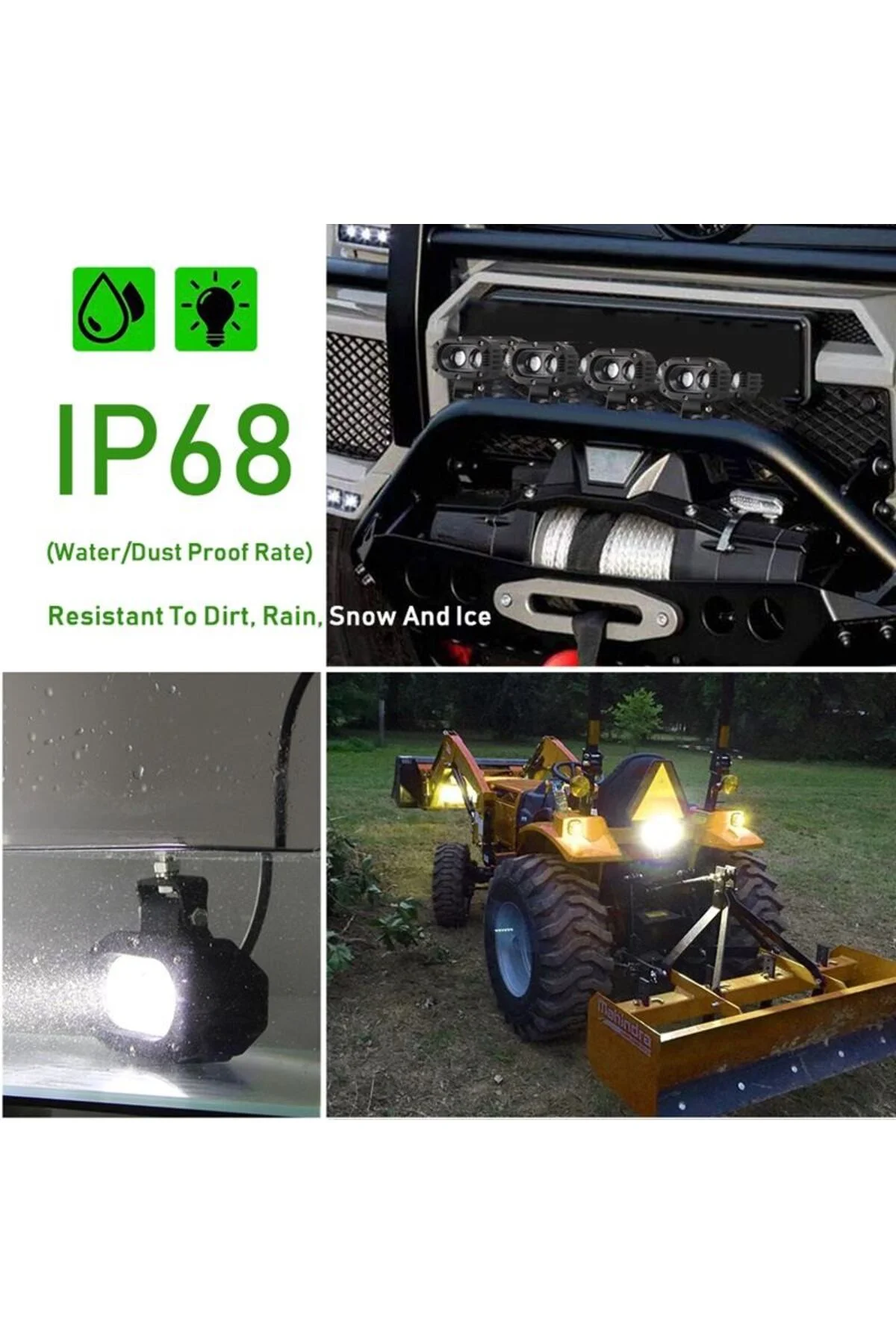 Off-Road Sis Lambası Beyaz-Amber Çakarsız 40w 12-30v (Adet Olarak) - Space Görsel 2