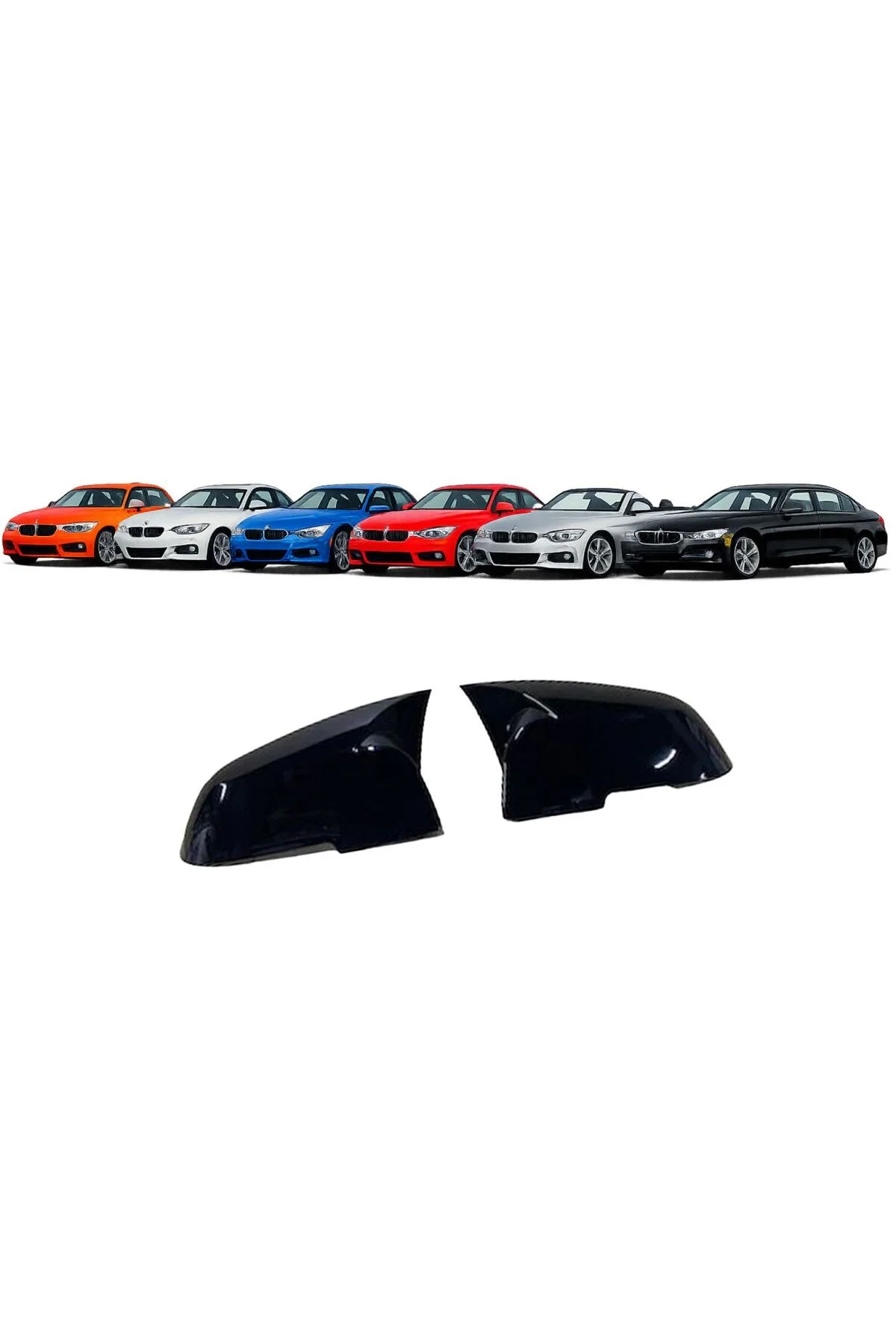 BMW F20 - F22 - F30 - F32 - F33 -F36 Araca Özel Yarasa Ayna Kapağı Parlak Siyah