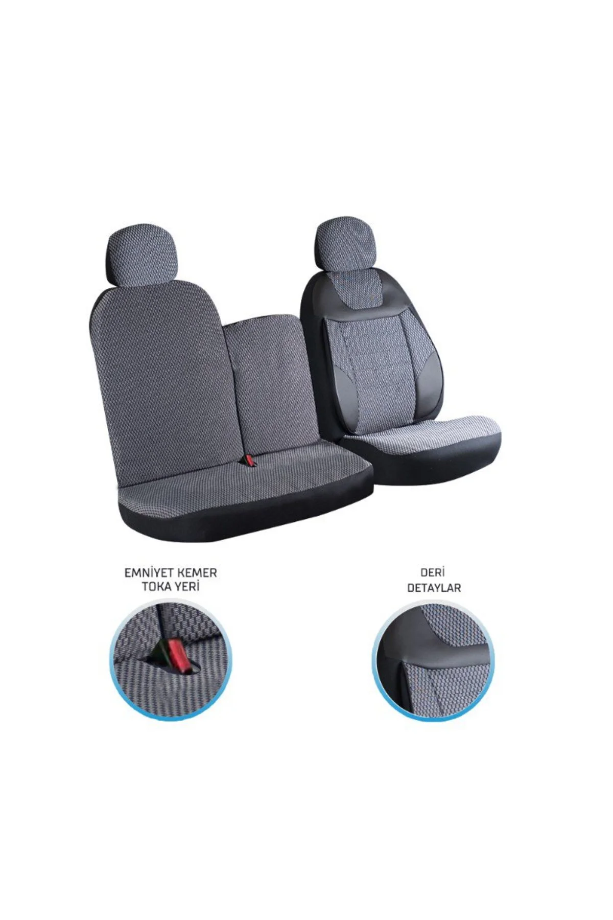 Kia Bongo 2+1 Ön Koltuk Kılıf Seti Füme - crt Görsel 2