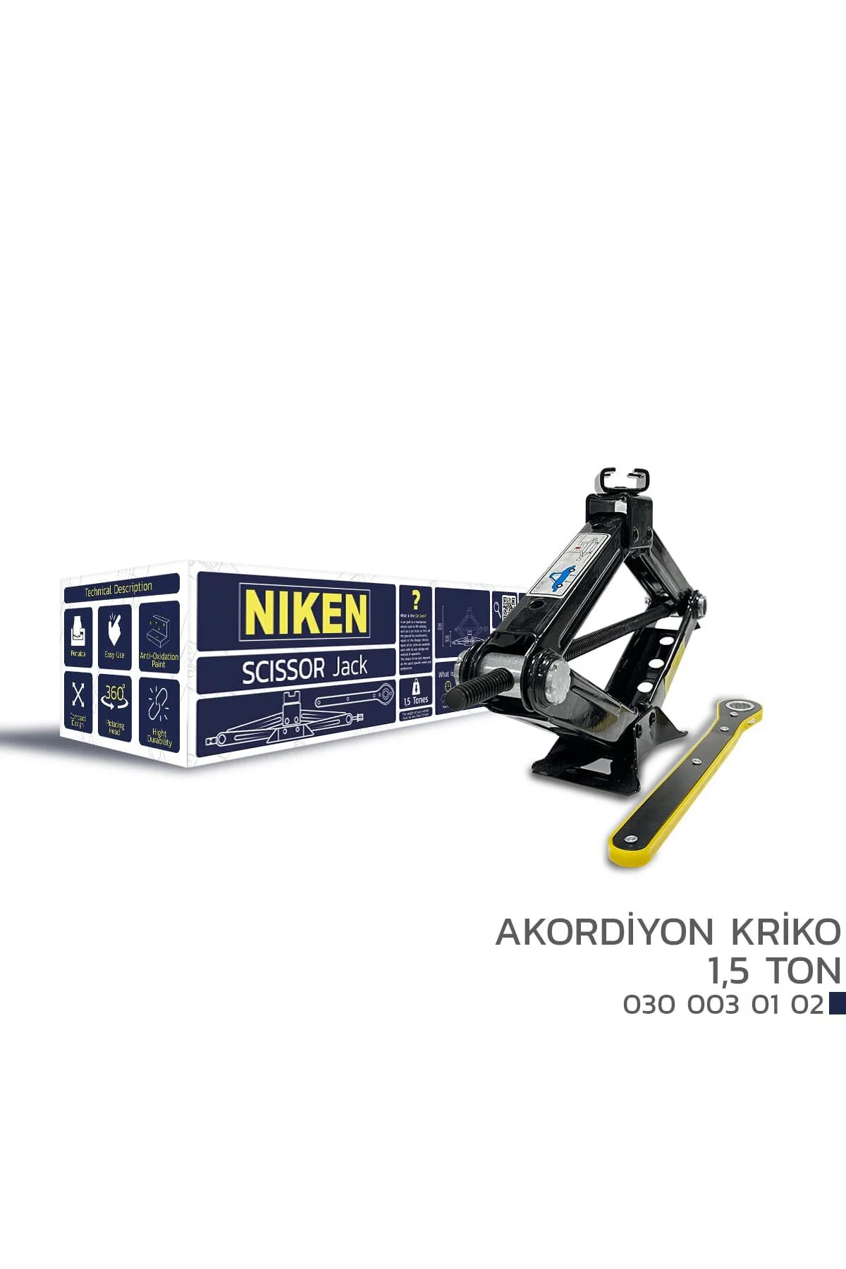 Akordiyon Cırcırlı Kriko 1.5 Ton