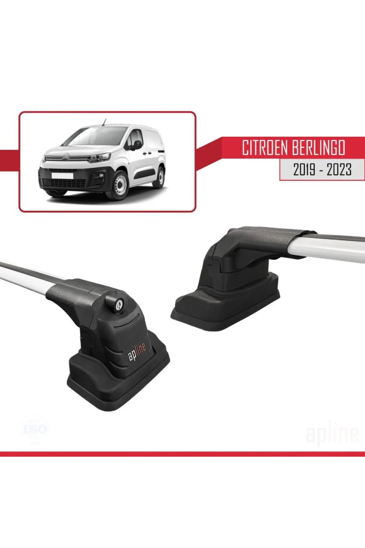 Citroen Berlingo 2019-2023 Arası ile Uyumlu ACE-3 Ara Atkı Tavan Barı Siyah (2 Adet) - apline Görsel 3