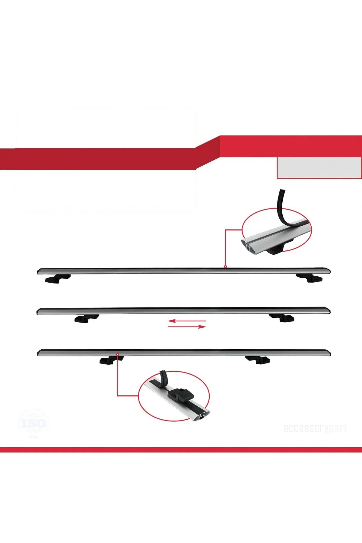 Ara Atkı Tavan Barı Basic Model 140cm Gri (2 Adet) - apline Görsel 4