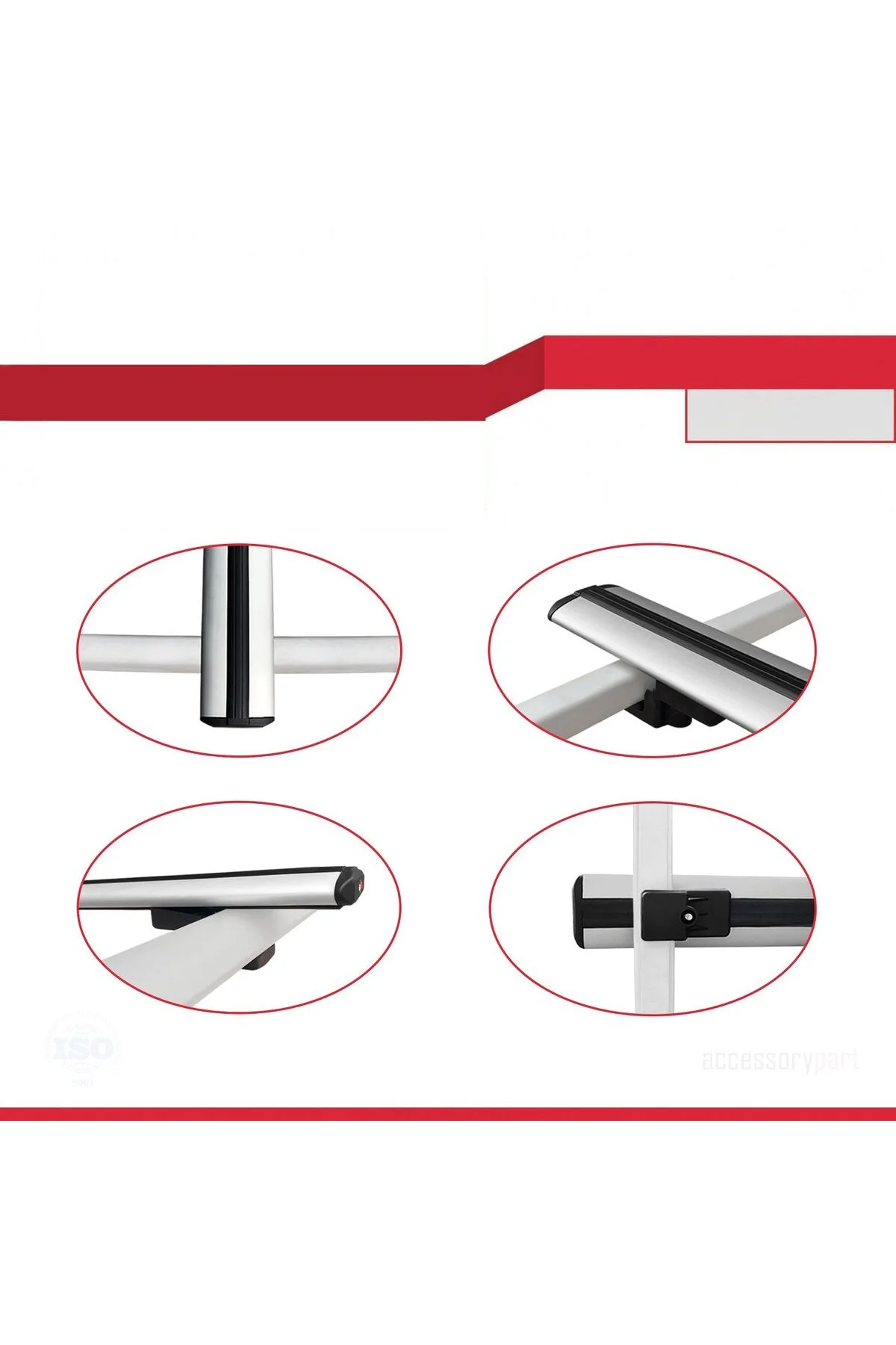 Ara Atkı Tavan Barı Basic Model 118cm Gri (2 Adet) - apline Görsel 3