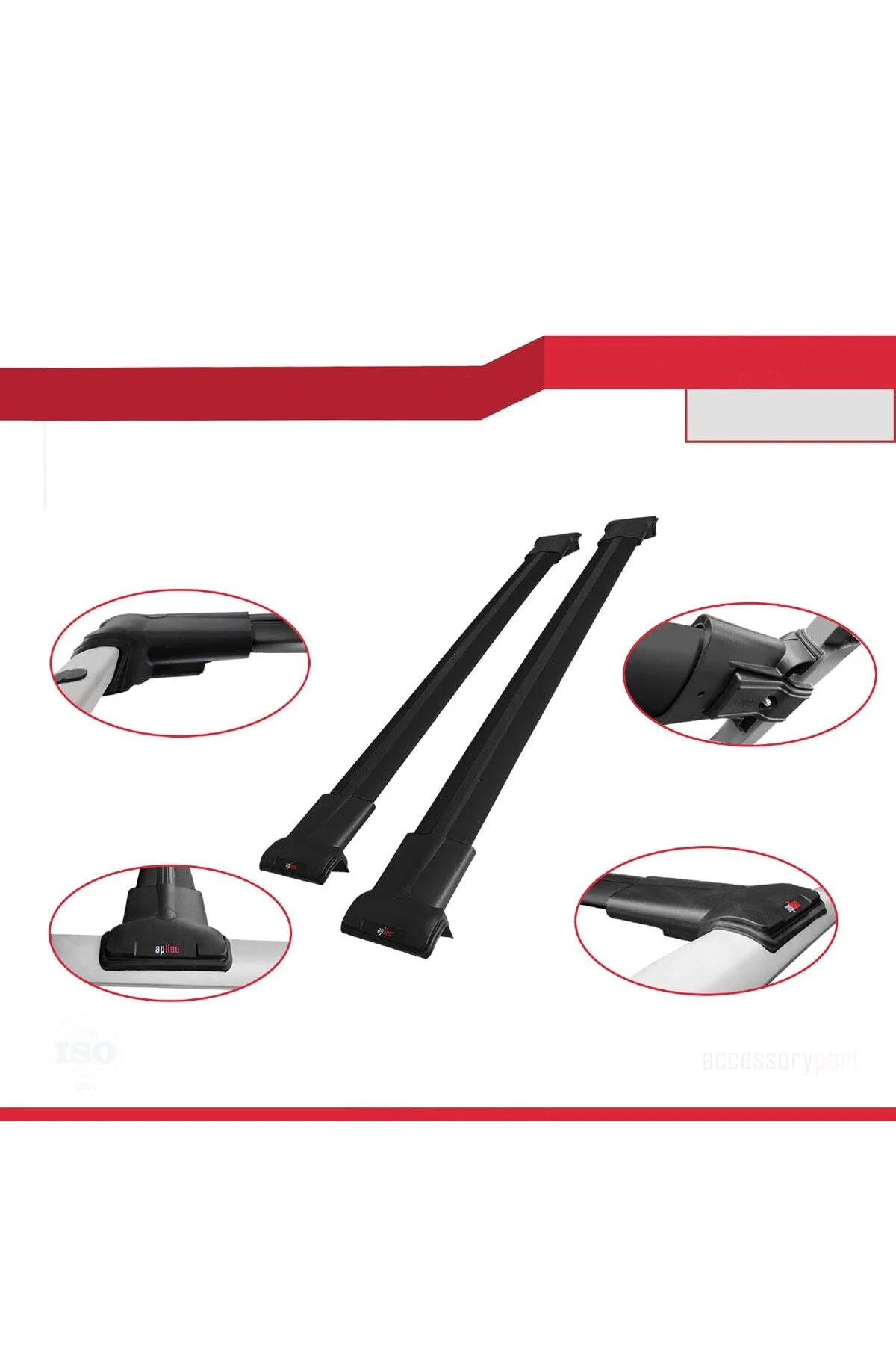 Ara Atkı Tavan Barı Fly Model 122cm Siyah (2 Adet) - apline Görsel 2