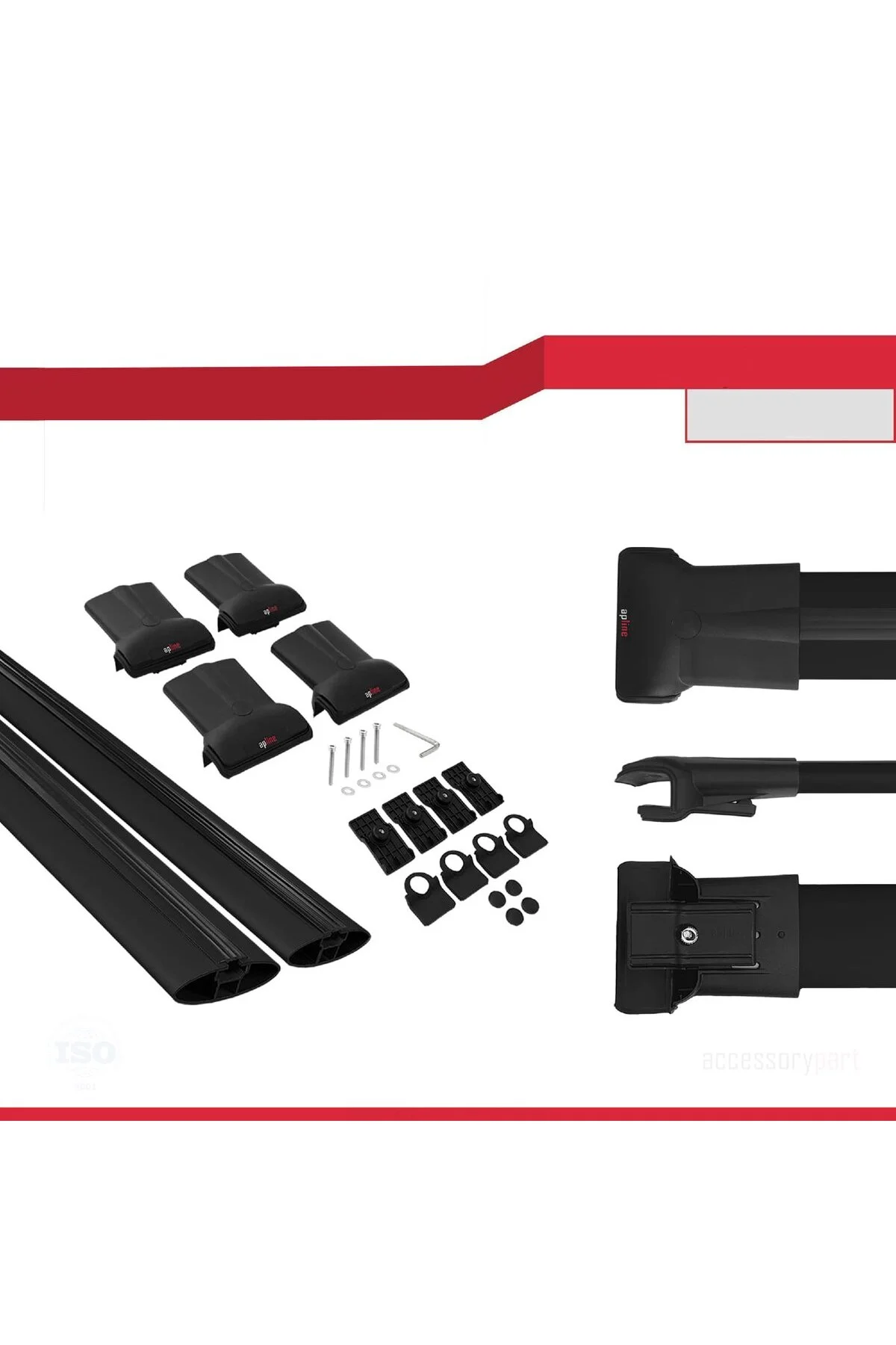 Ara Atkı Tavan Barı Fly Model 105cm Siyah (2 Adet) - apline Görsel 3