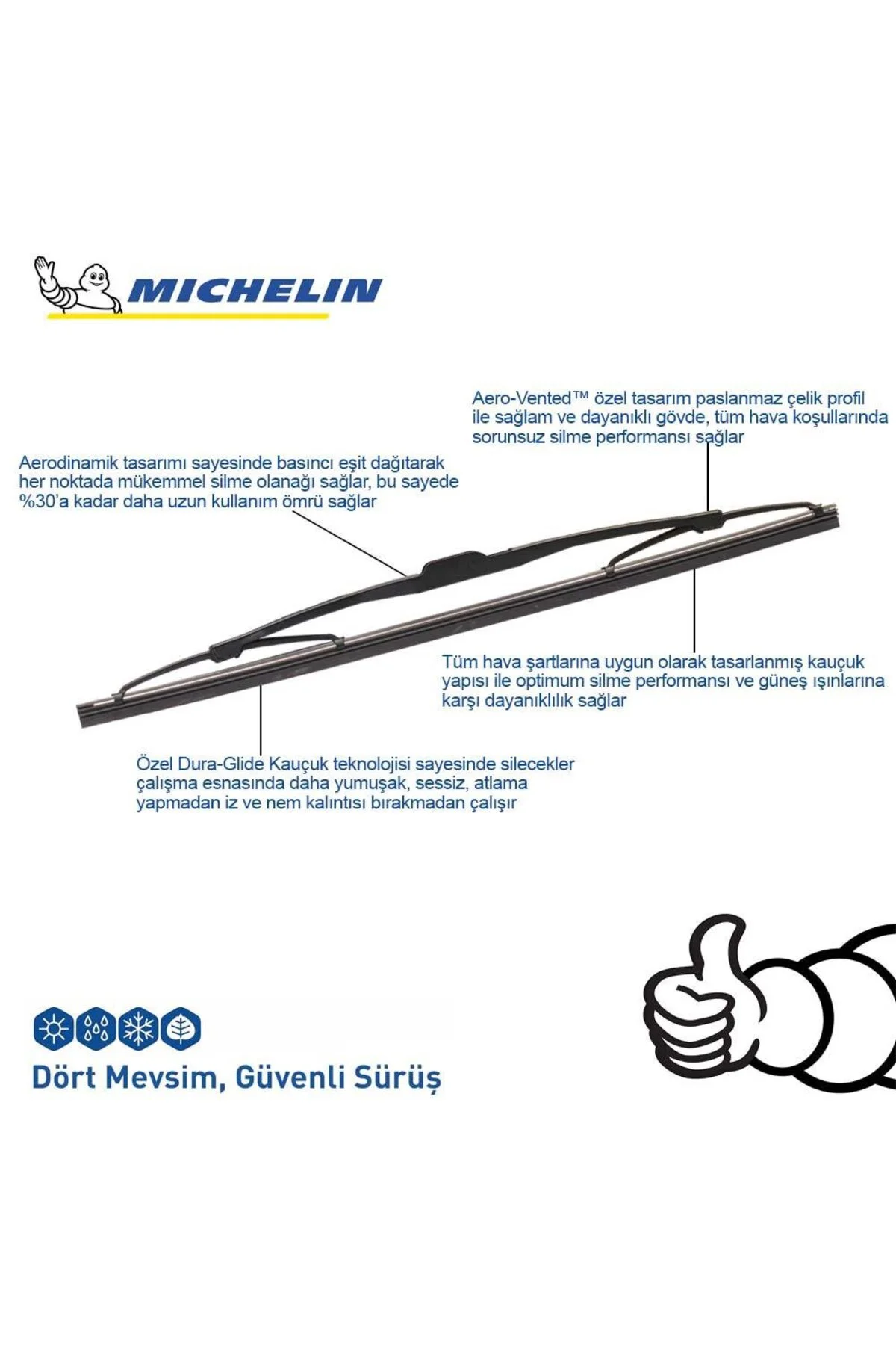 Seat Altea XL 2006-2015 Arası Rainforce™ 28CM 1 Adet Telli Arka Silecek - Michelin Görsel 5