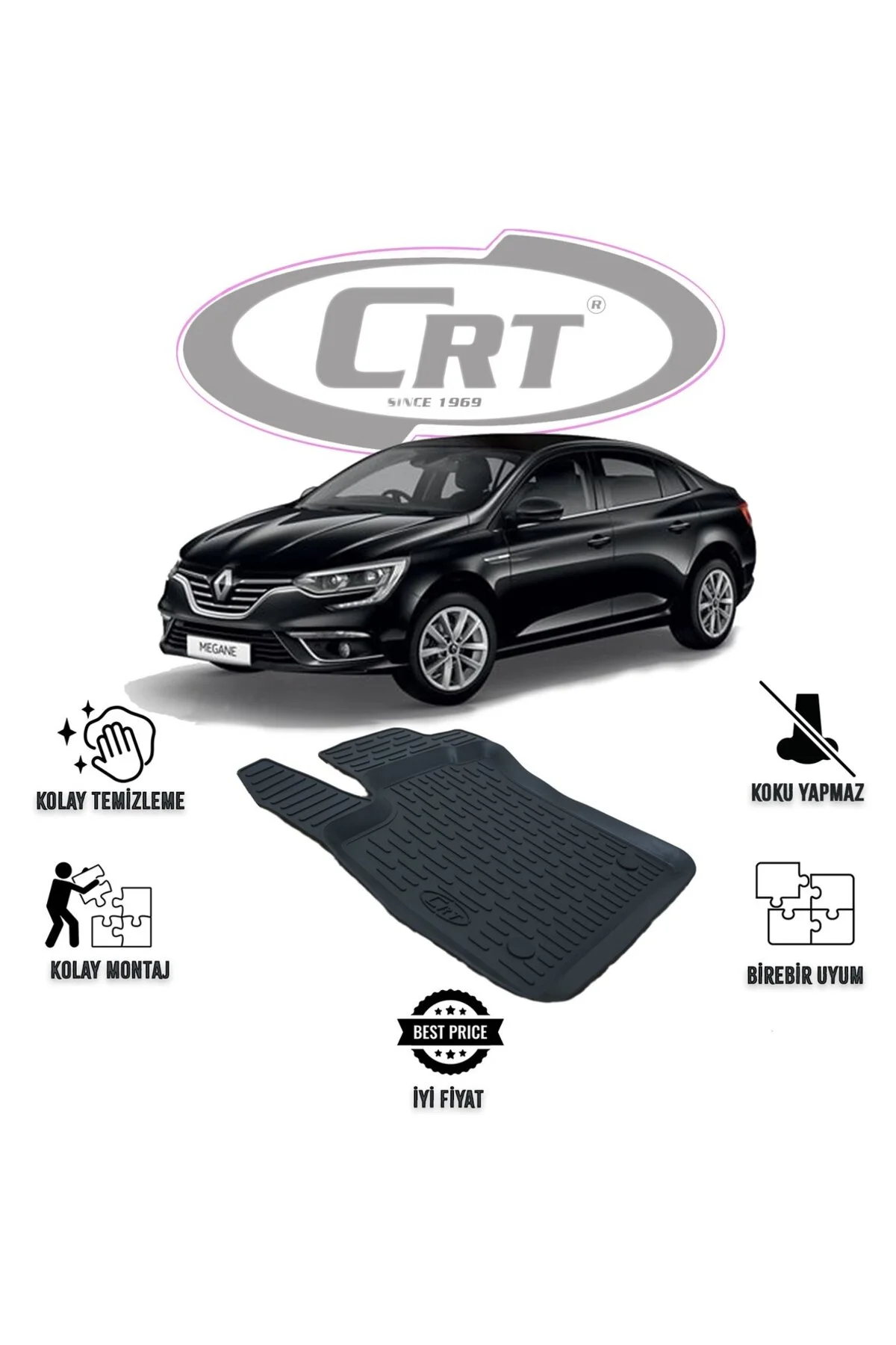 Renault Megane 4 2016 ve Sonrası TEK SOL 3D Araca Özel Paspas