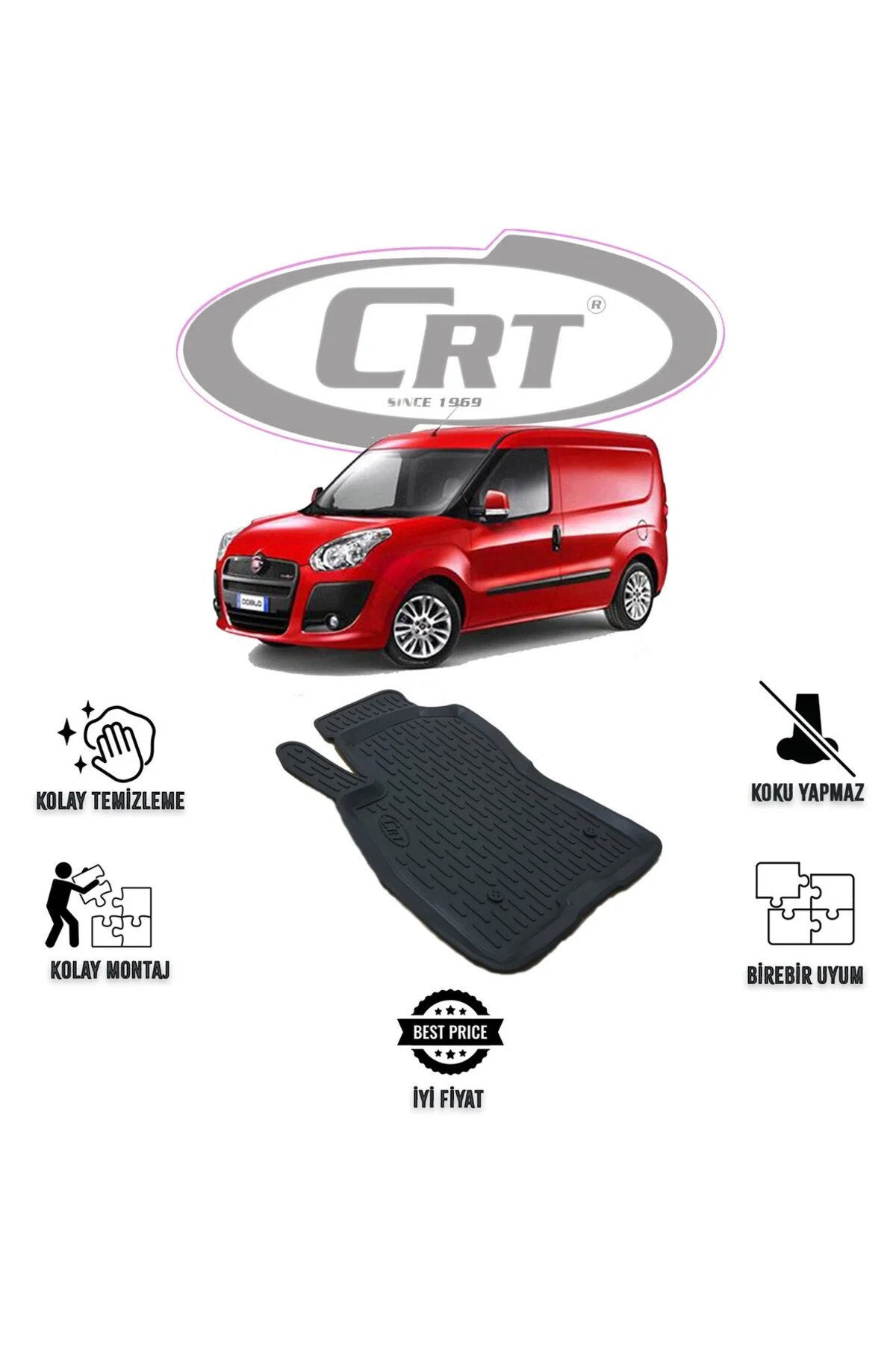 Fiat Doblo 2010 ve Sonrası Tek Sol 3D Araca Özel Paspas