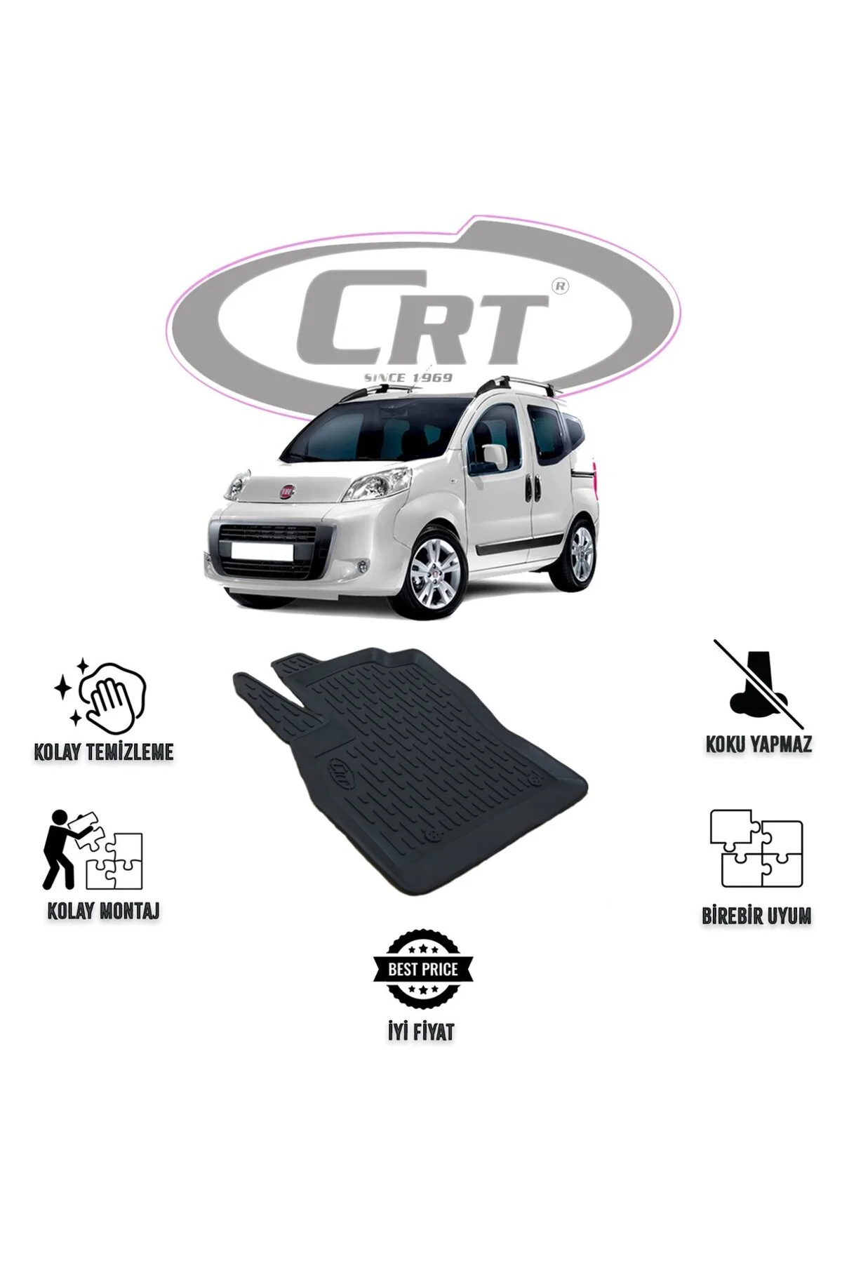 Fiat Fiorino 2007 ve Sonrası Tek Sol 3D Araca Özel Paspas