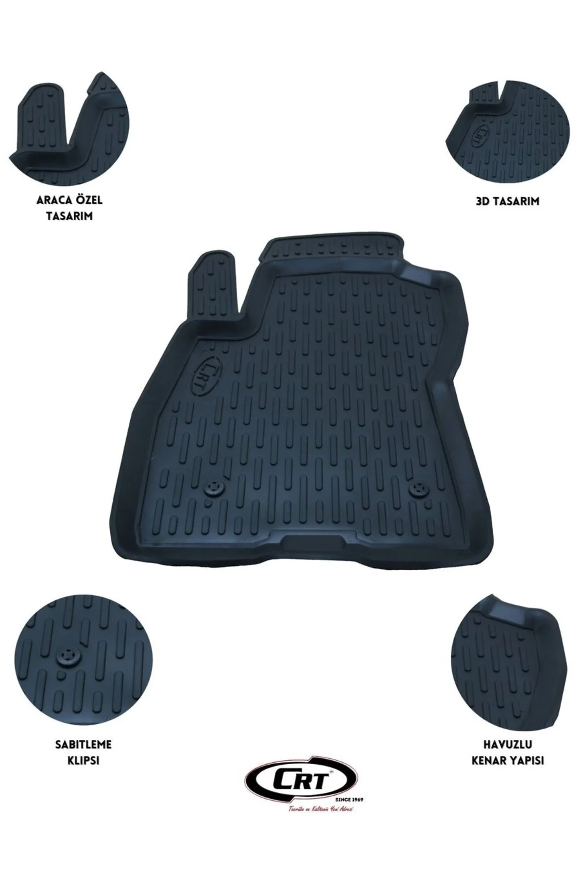 Ford Focus 3 2010-2014 Tek Sol 3D Araca Özel Paspas - crt Görsel 2