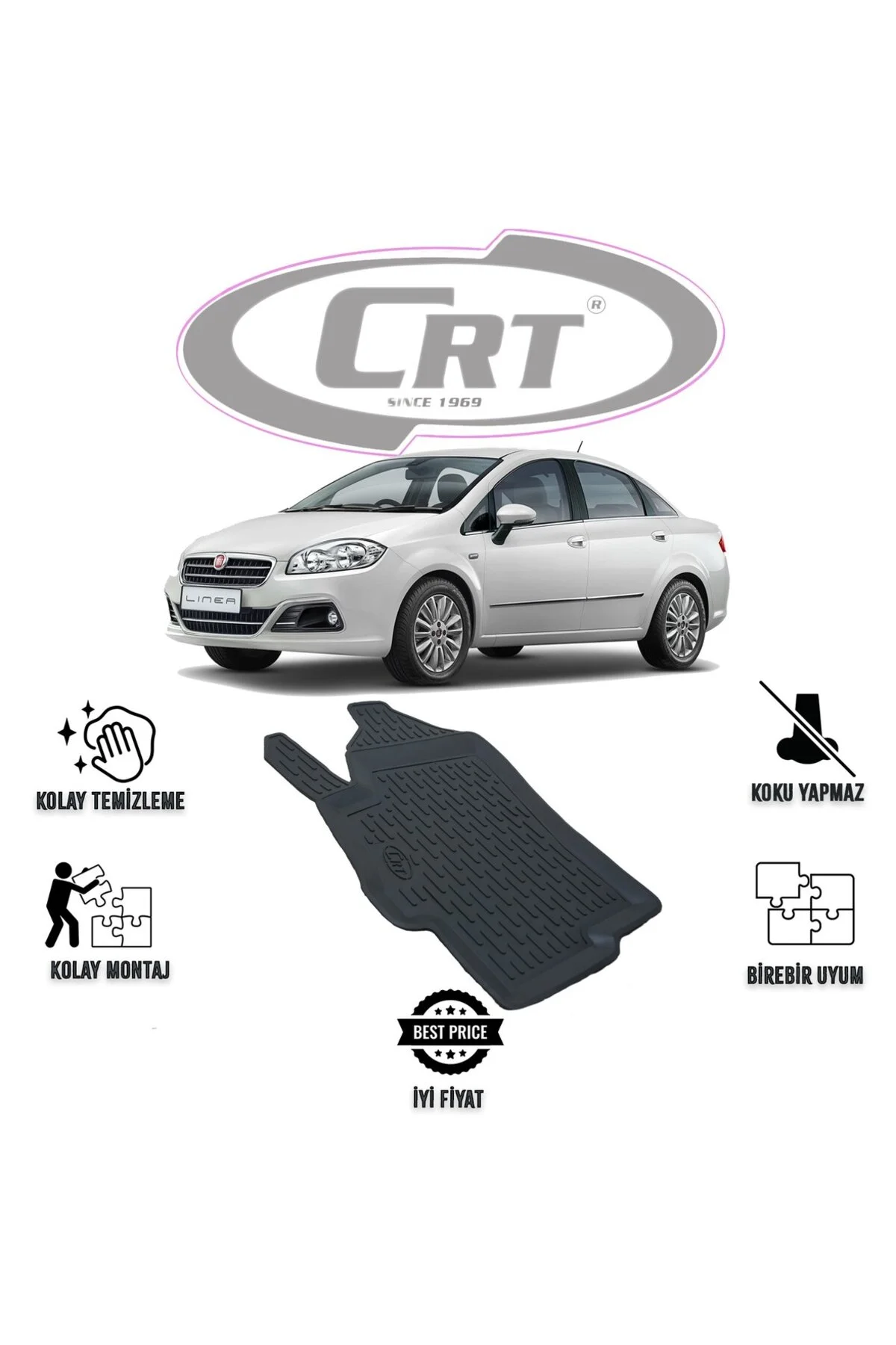 Fiat Linea 2007 ve Sonrası Tek Sol 3D Araca Özel Paspas