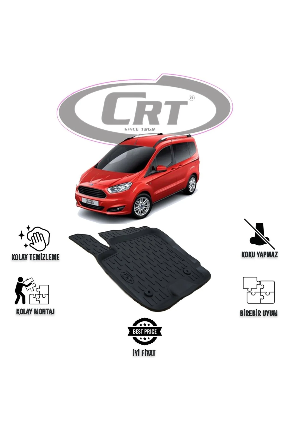 Ford Courier 2016 ve Sonrası Tek Sol 3D Araca Özel Paspas