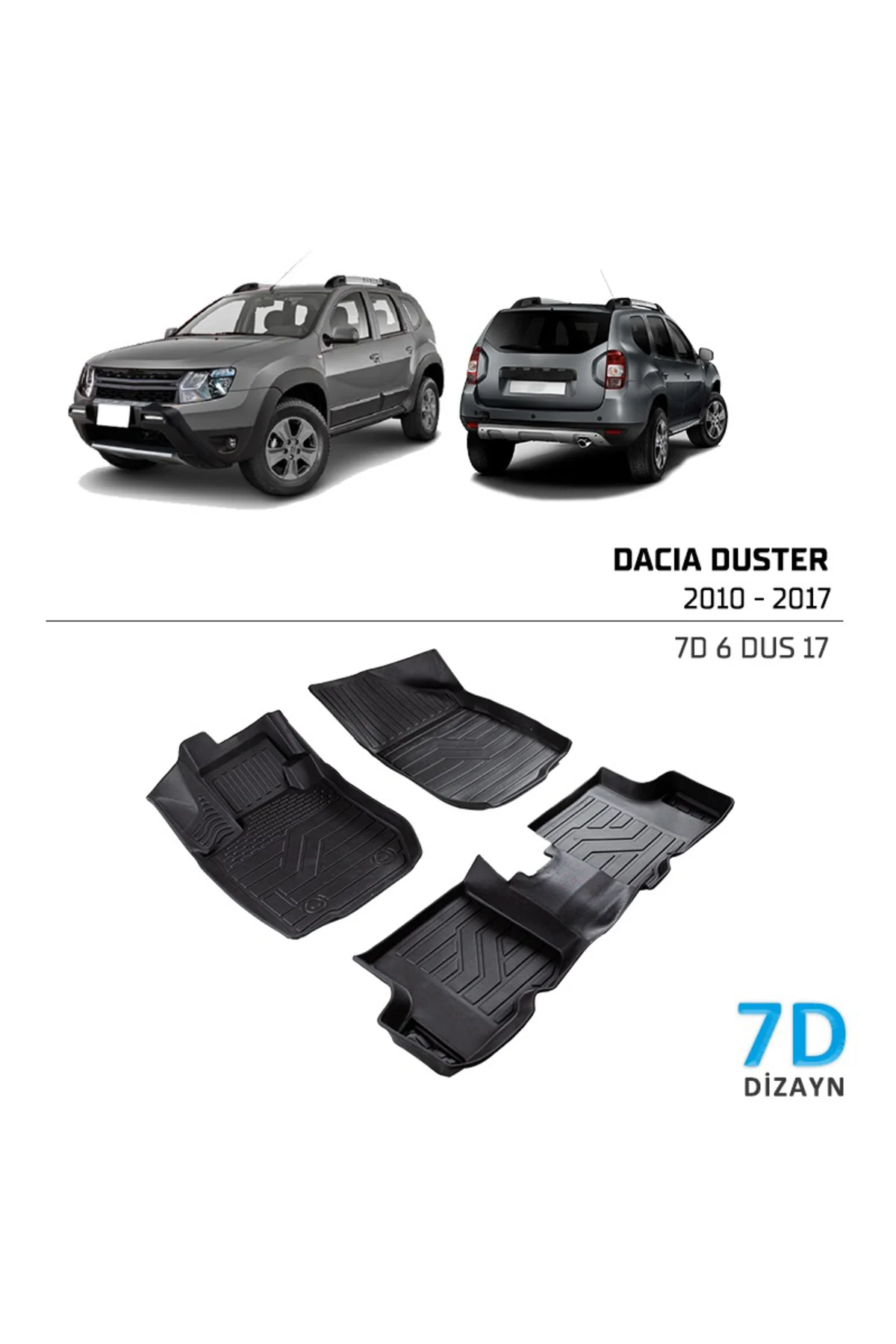 Dacia Duster 2010-2017 7D Havuzlu Paspas