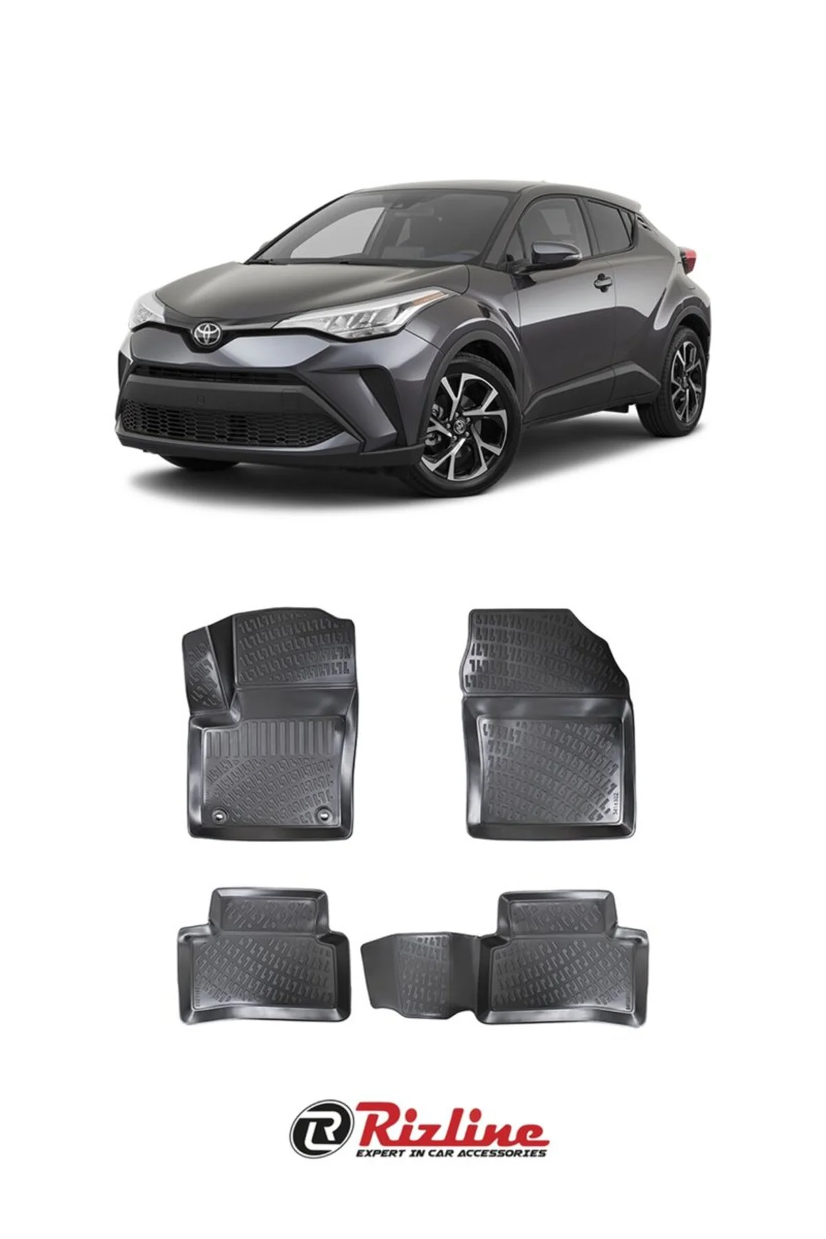 Toyota C-HR 2016-2023 Siyah 3D Havuzlu Paspas