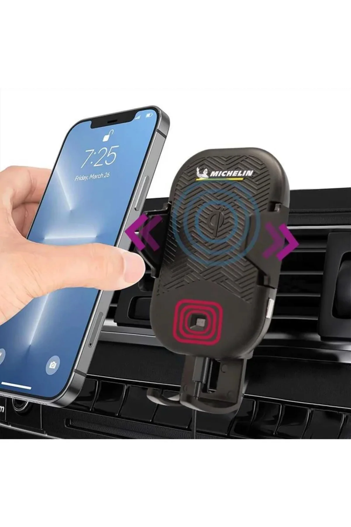 Wireless Telefon Şarj Cihazı Ve Dokunmatik Akıllı Telefon Tutucu - Michelin Görsel 4
