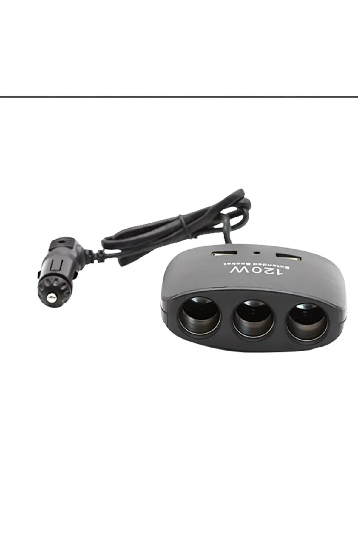 Çakmak Soket 12-24V 120W Kablolu 3lü Soket+2USB - Carub Görsel 3