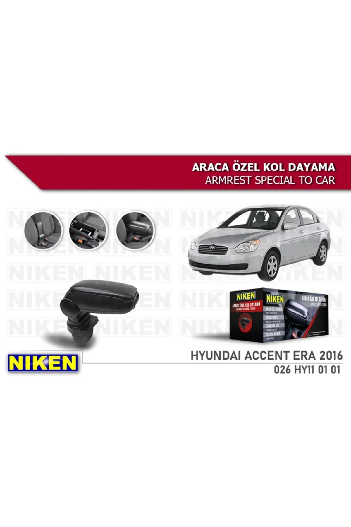 Hyundai Accent ERA 2006- Kol Dayama Kolçak Geçmeli ABS Siyah