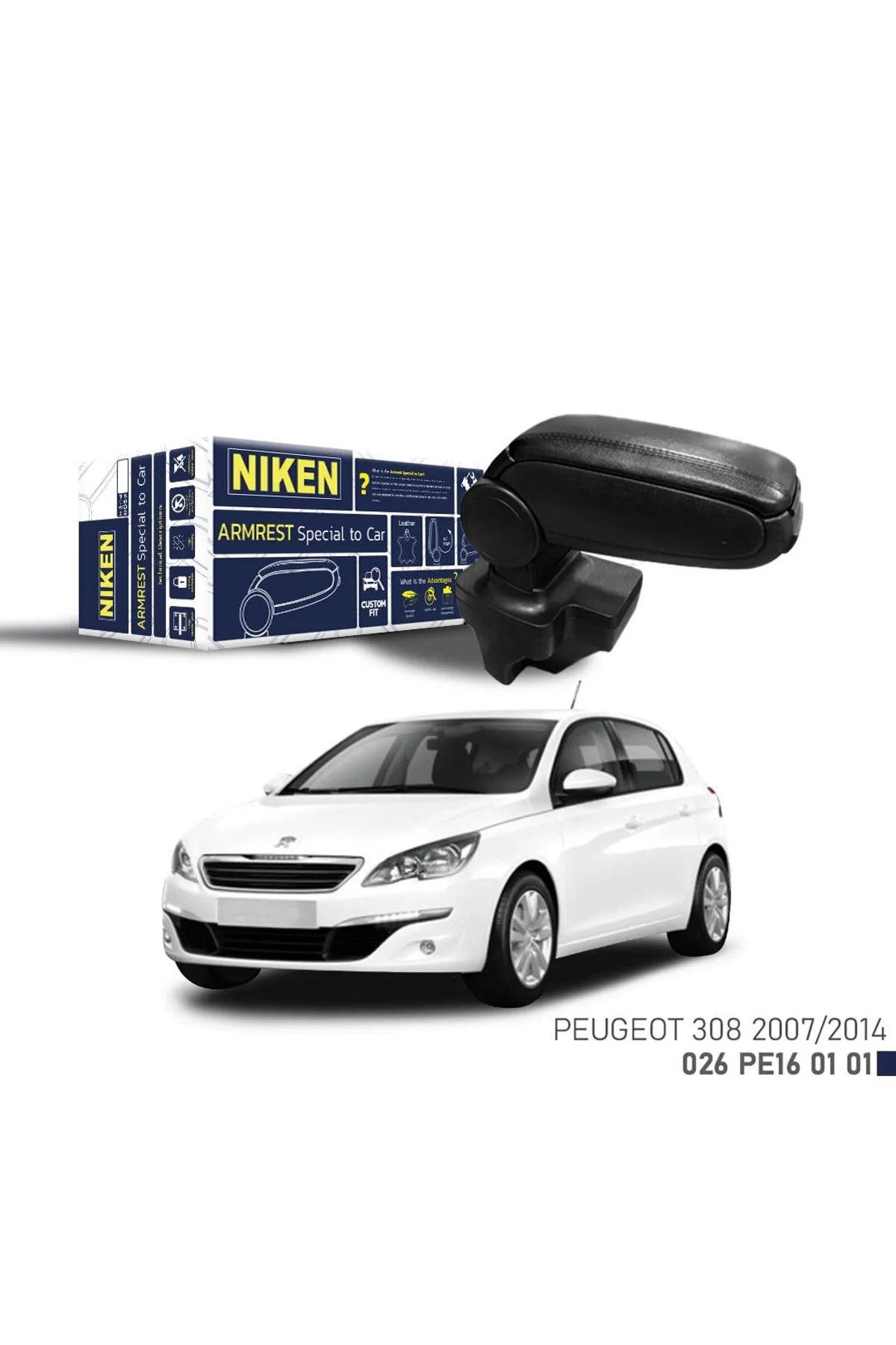 Peugeot 308 kol dayama kolçak vidasız orta konsol 2007 / 2014
