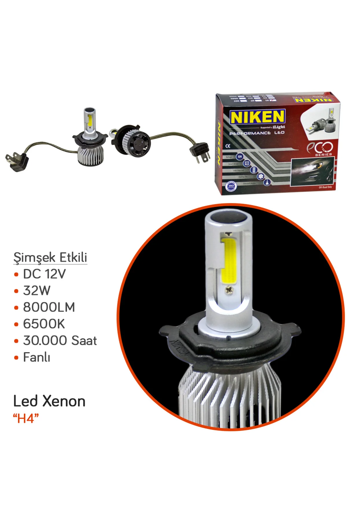 H4 Led Xenon Eco Serisi 40W 4000 LM - Niken Görsel 2