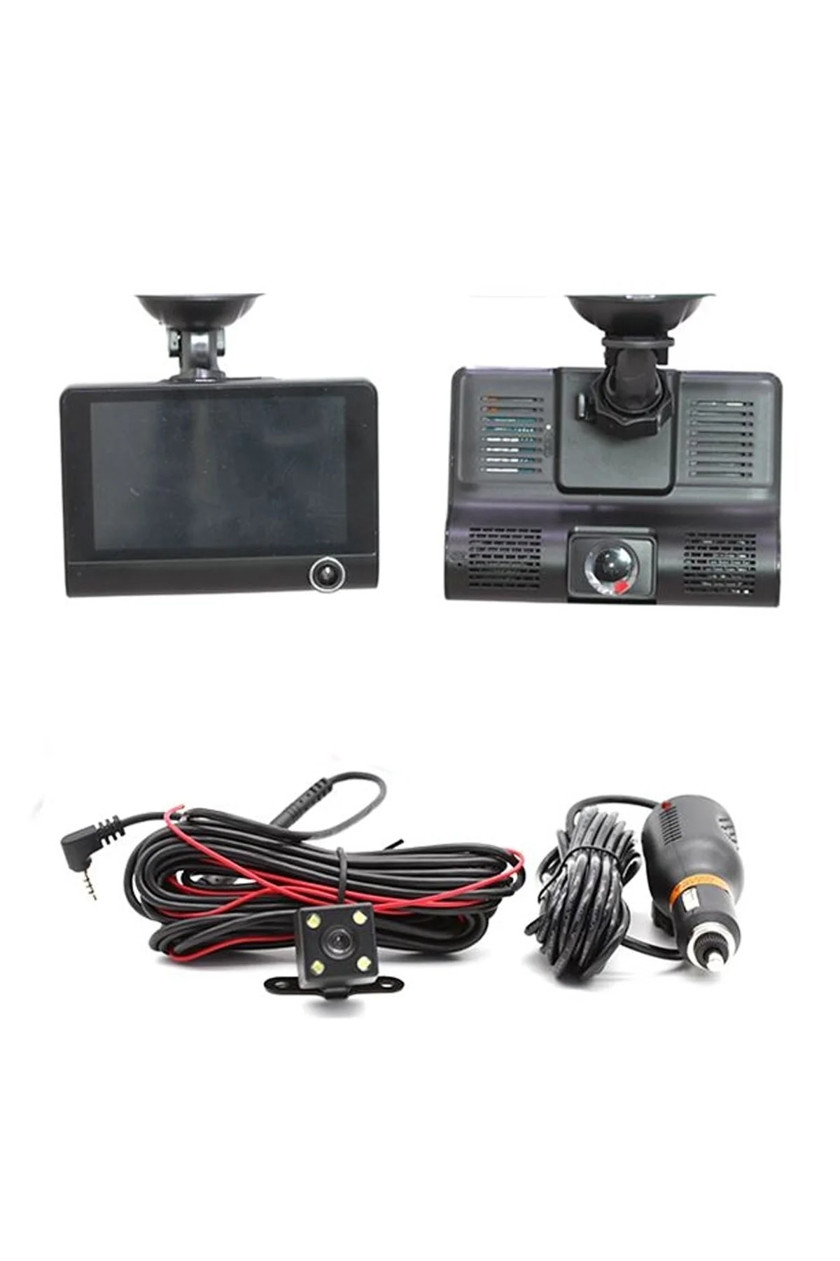 Hk Hk Araç Kayıt Kamerası Iç-ön-arka 4 Inç Vantuzlu Ekranlı 12v Dvr Uyumlu