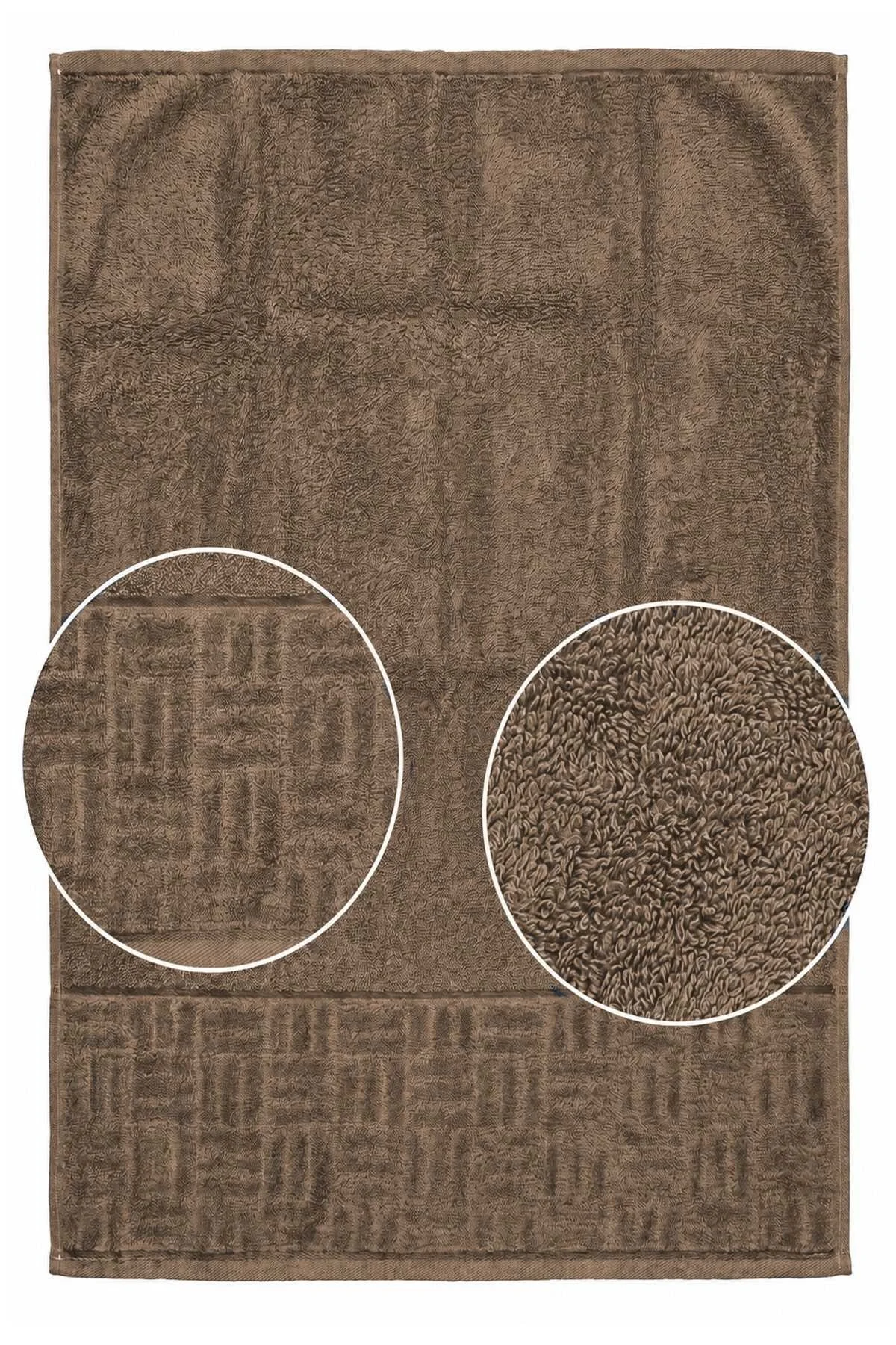 El Yüz Havlusu 50x90 Cm %100 Pamuk Kısmi Kadife Vento Vizon - Mira Home Görsel 4