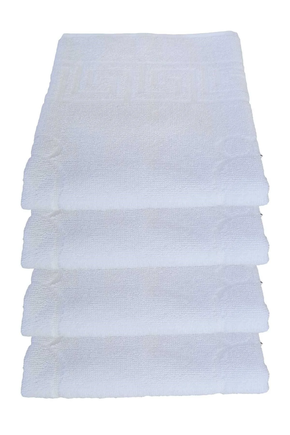4 lü Ayak İzli Banyo Pamuklu Ayak Havlusu 50x70 Cm Beyaz - BAYÇAĞRI Görsel 2