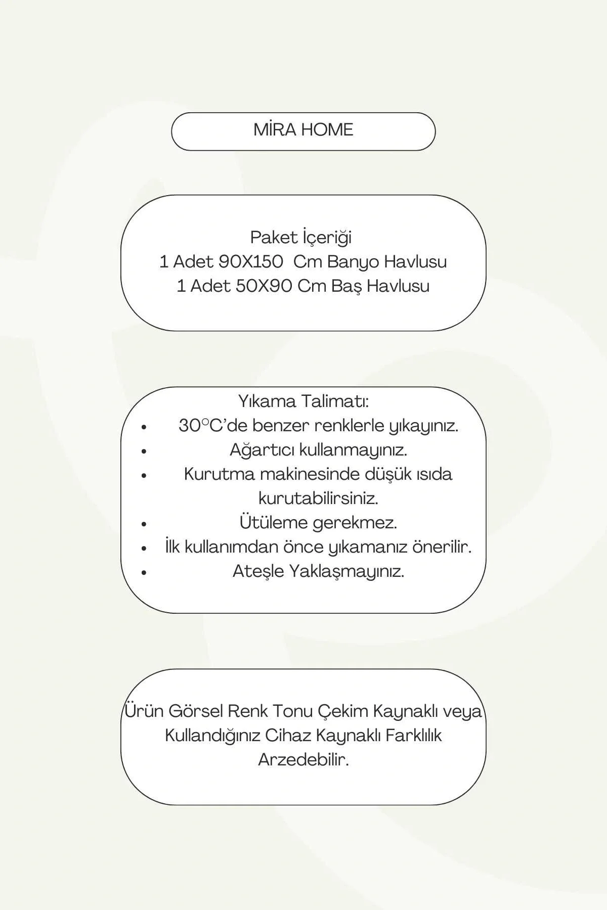 2 Parça Jakarlı Banyo Havlu Takımı %100 Pamuklu 90x150 Cm Arden Bej - Mira Home Görsel 4