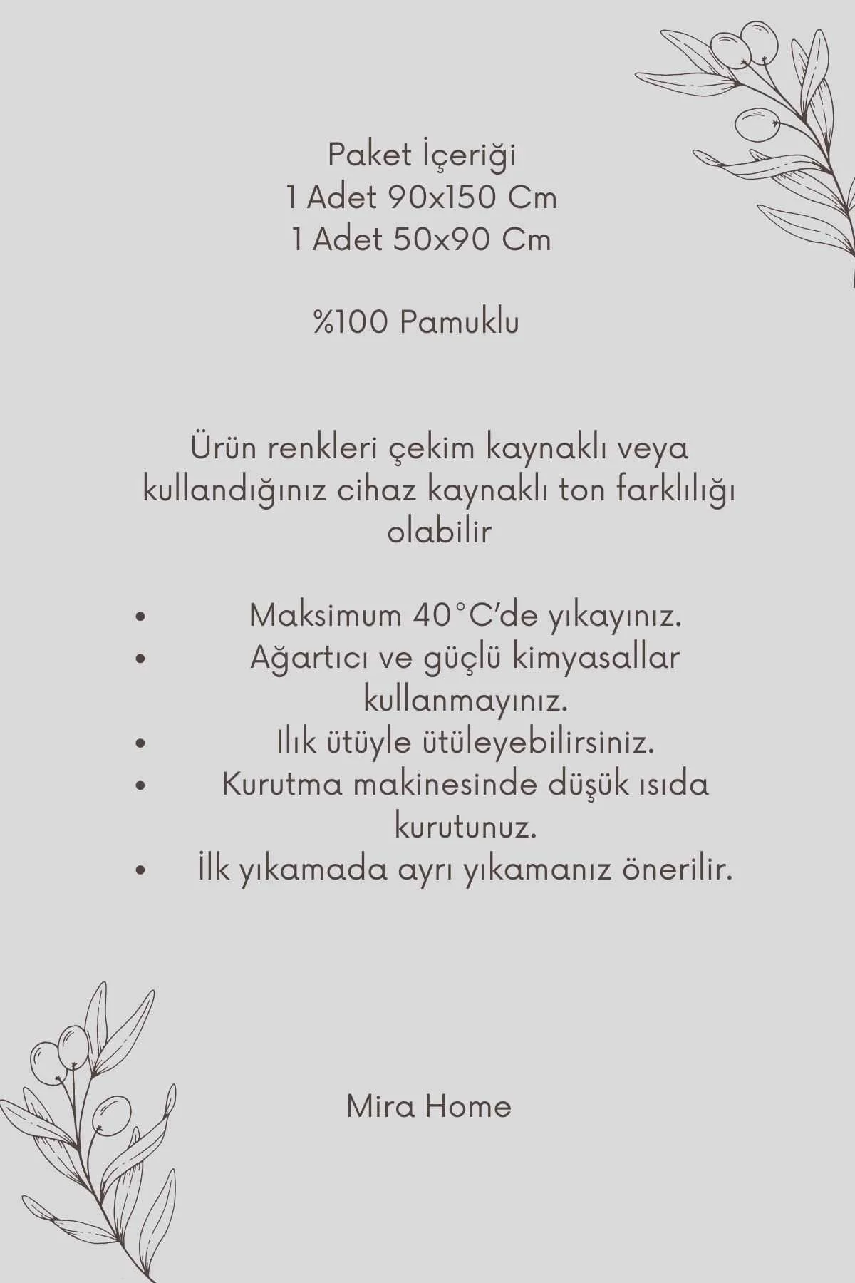 2 Parça Banyo Havlu Takımı %100 Pamuklu Çubuk Desen Kahverengi - Mira Home Görsel 4