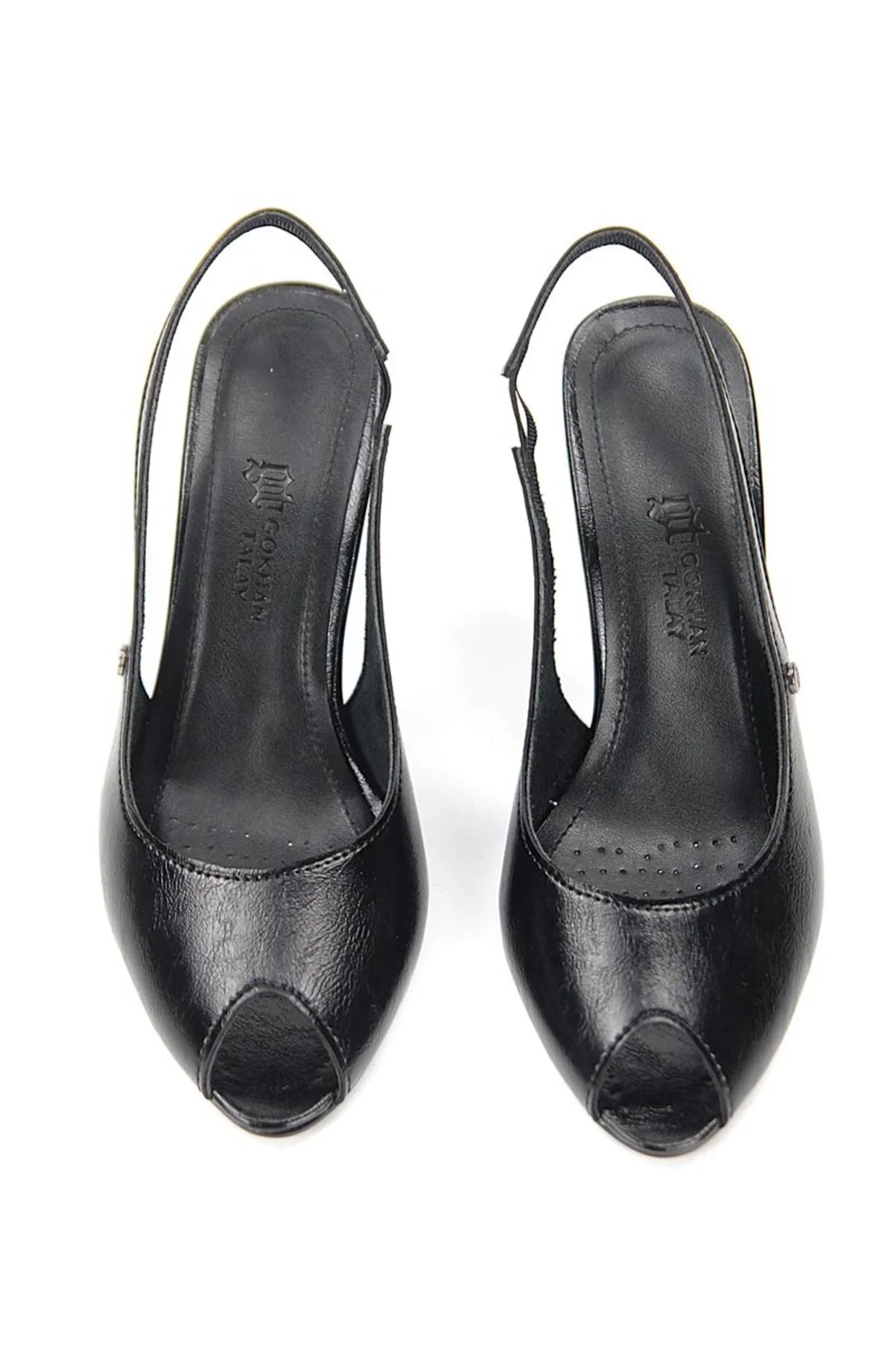 Nivra Peep Toe Fındık Burun (8 cm) Siyah Rugan Kadın Topuklu Ayakkabı - Gökhan Talay Görsel 5