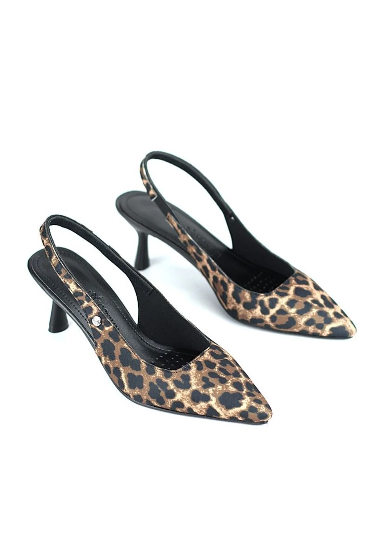 Magnolia Esnek Yumuşak Kaymaz Taban (4/6 cm) Leopar Açık Lastikli Kadın Topuklu Ayakkabı - Gökhan Talay Görsel 3