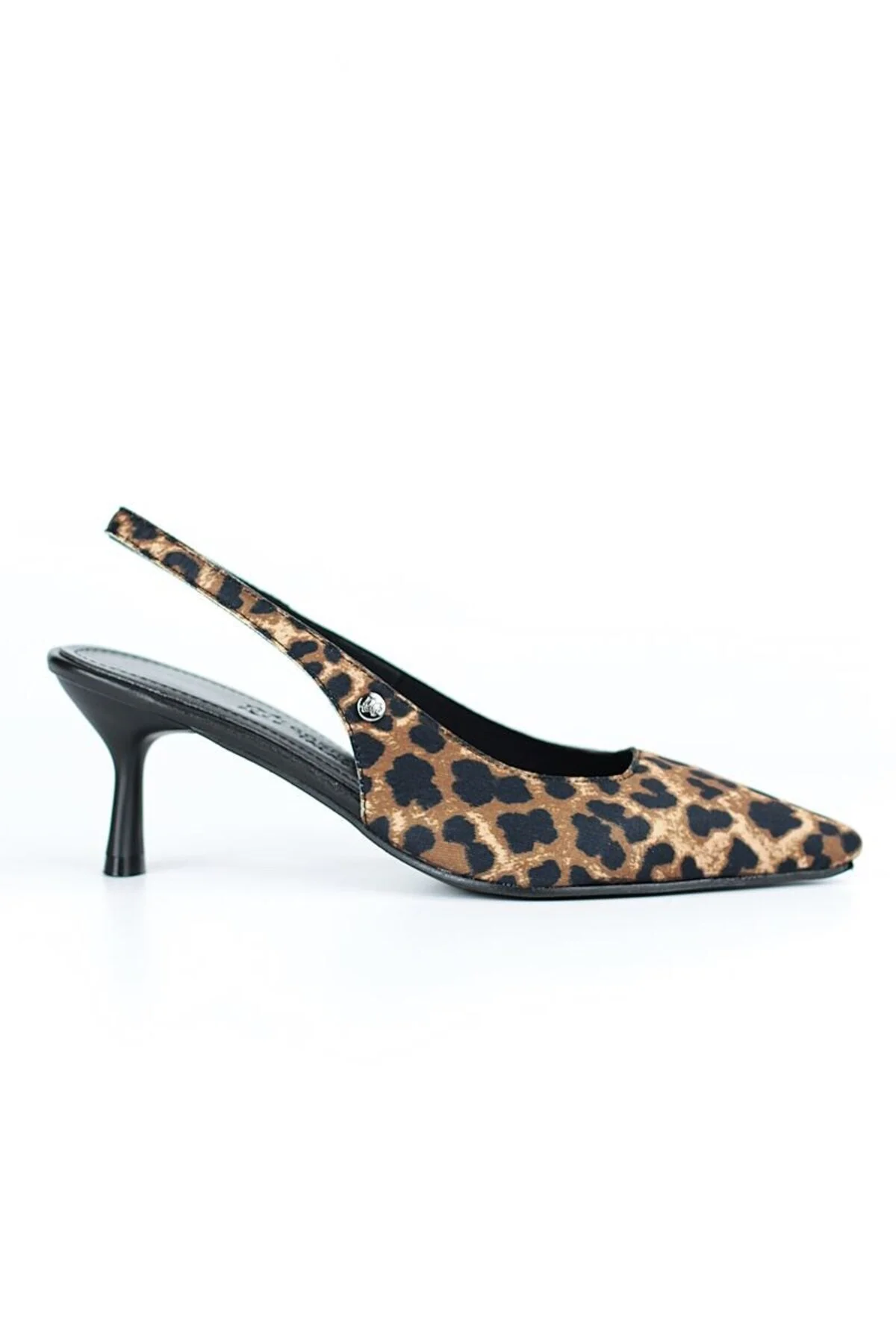 Magnolia Esnek Yumuşak Kaymaz Taban (4/6 cm) Leopar Açık Lastikli Kadın Topuklu Ayakkabı - Gökhan Talay Görsel 5