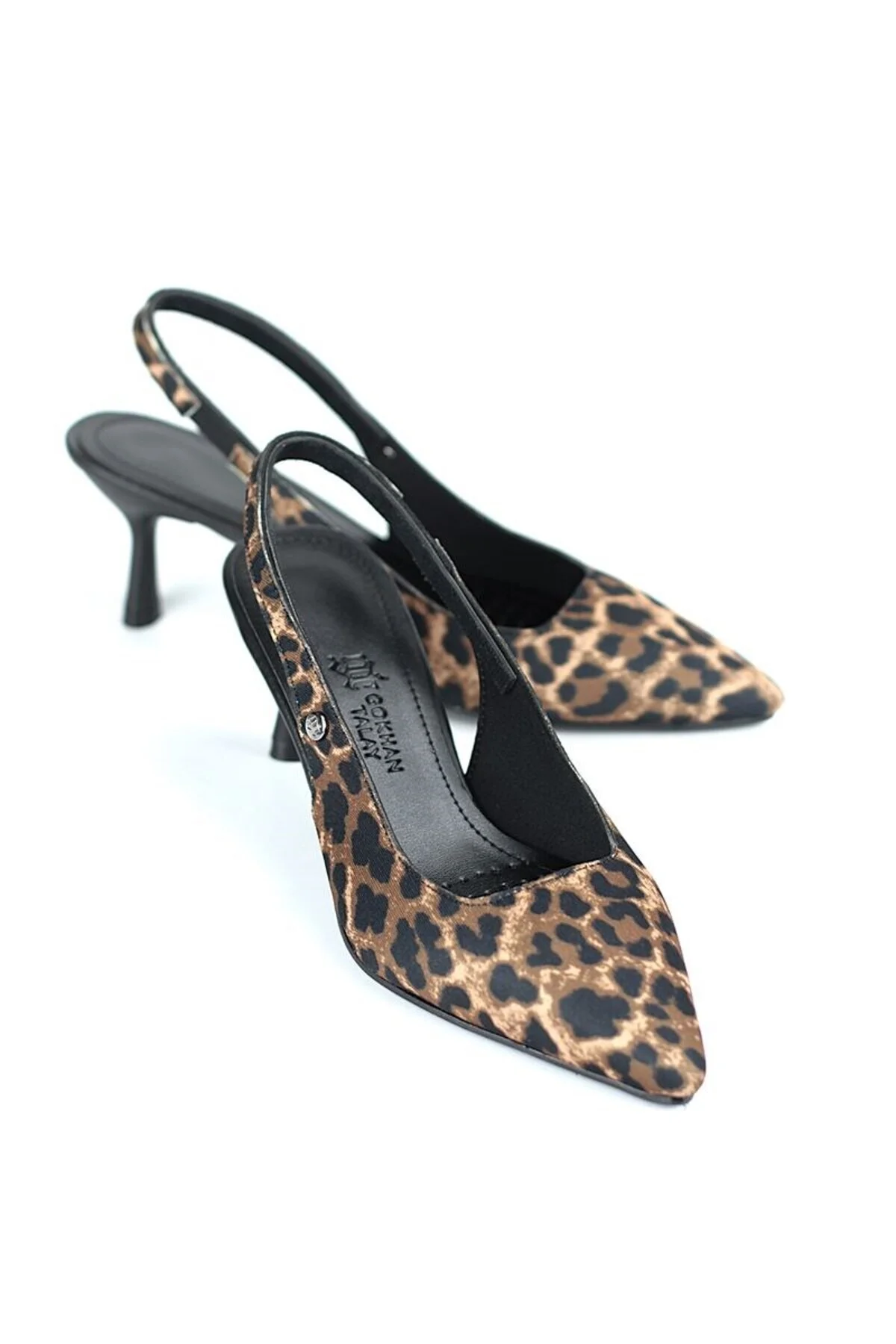 Magnolia Esnek Yumuşak Kaymaz Taban (4/6 cm) Leopar Açık Lastikli Kadın Topuklu Ayakkabı - Gökhan Talay Görsel 2