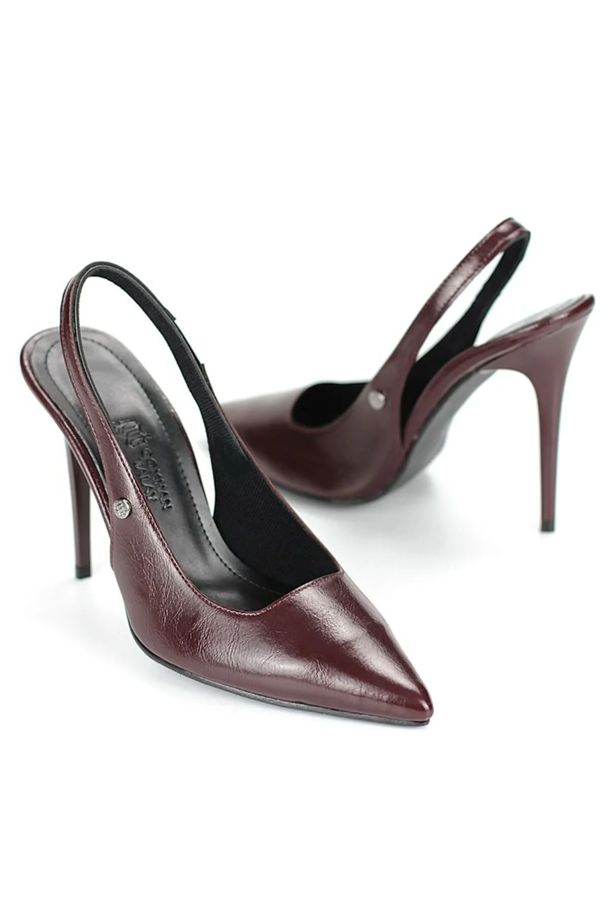 Zerina Bordo Rugan Esnek Yumuşak Kaymaz Taban İnce Topuklu (11cm) Kadın Stiletto - Gökhan Talay Görsel 2